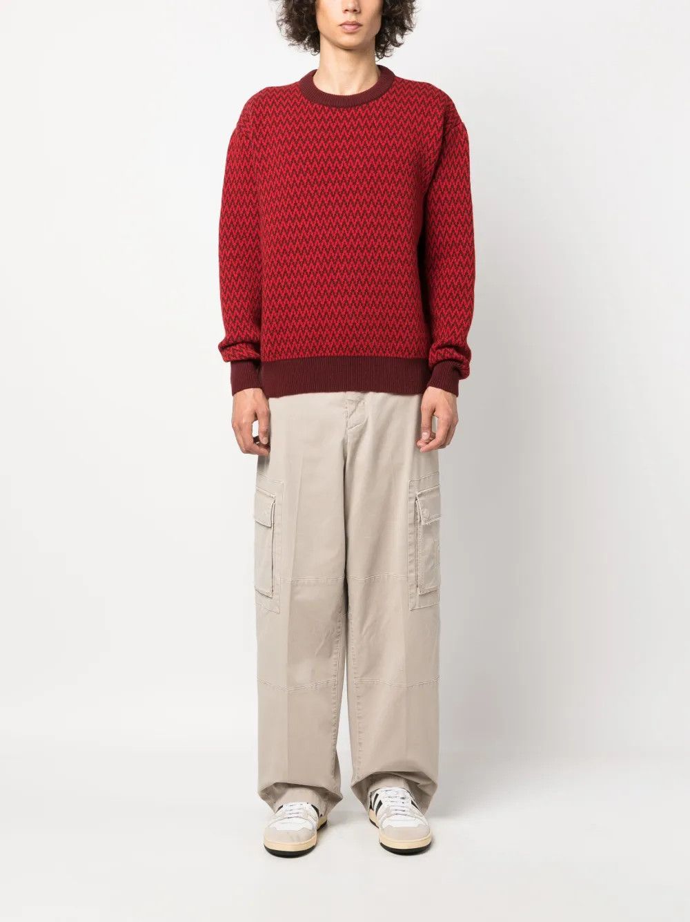 Lanvin o1y0225 Crewneck Sweater in Red/Brown Size US S / EU 44-46 / 1 - 5 Thumbnail