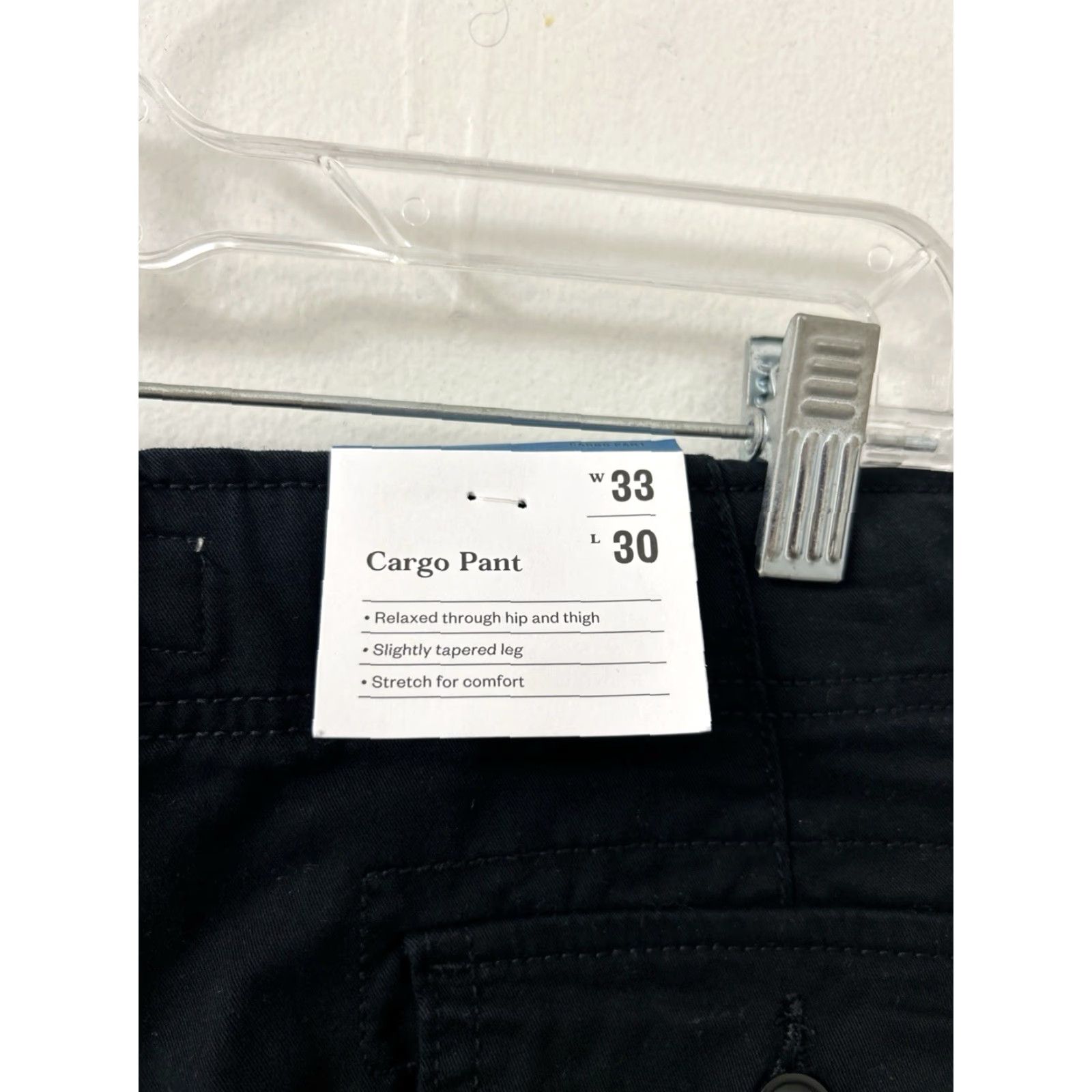 Vintage Goodfellow & Co Cargo Pants Mens 33x30 Black Relaxed Fit Tapered Leg YKK NWT Pants Size US 33 - 5 Thumbnail