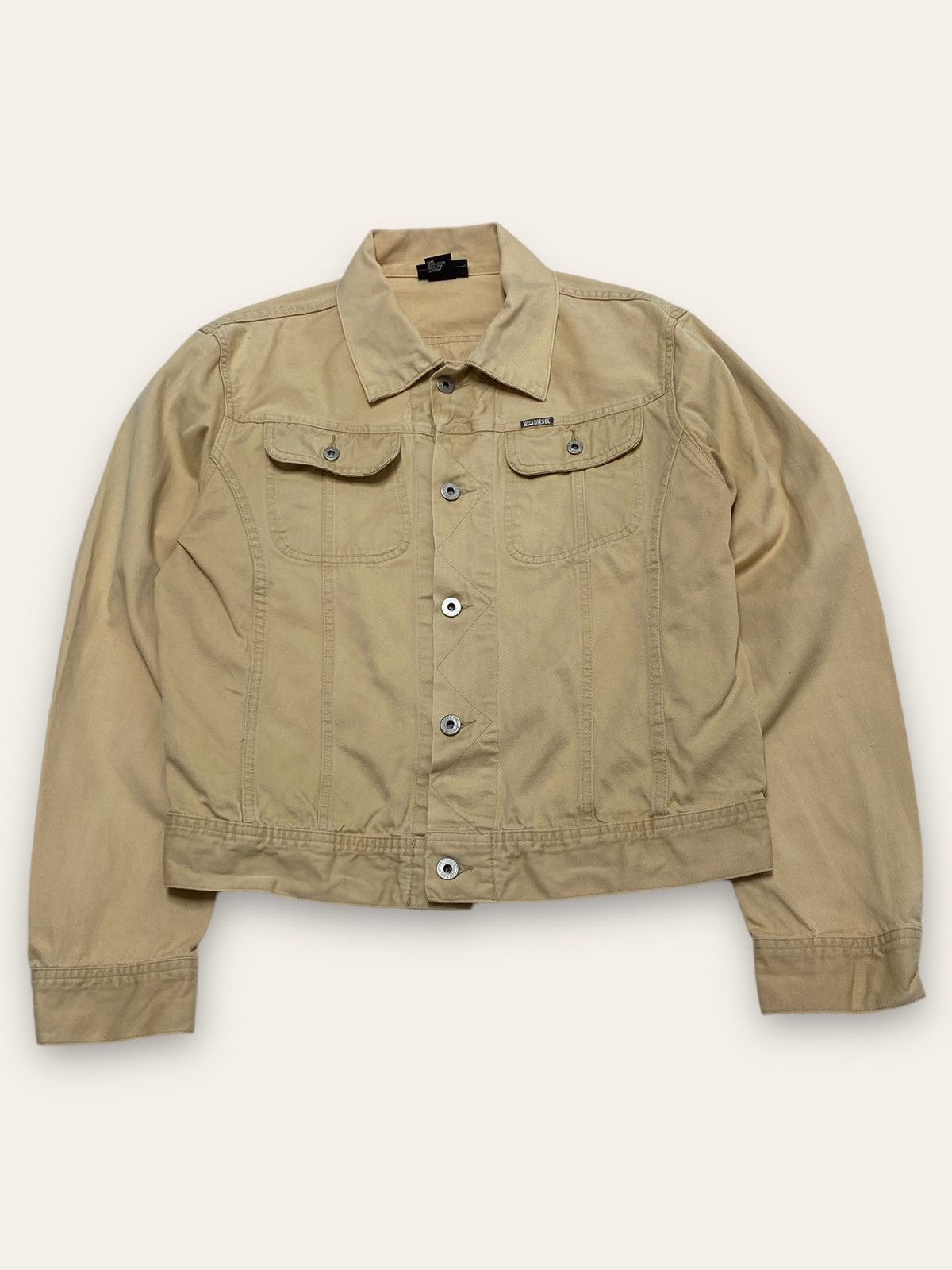 Diesel Vintage DIESEL Beige Denim Jean Jacket Grunge Y2K Size M / US 6-8 / IT 42-44 - 1 Thumbnail