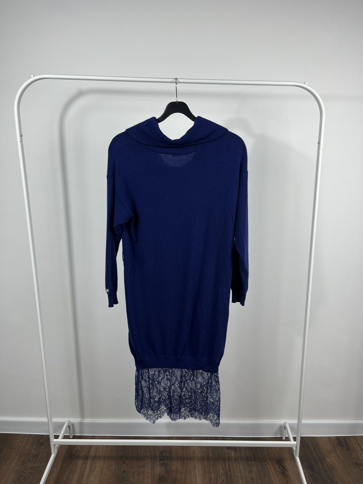 Blumarine Blumarine Blue Midi Dress Lace Hem Made in Italy Size M / US 6-8 / IT 42-44 - 14 Thumbnail