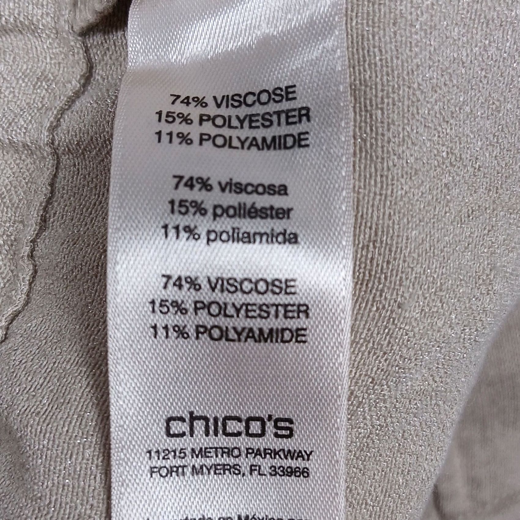 Vintage Chico's Utility Jacket Women Beige Drawstring Waist Zip Front Jacket Coat Short Spring Fall Size XS / US 0-2 / IT 36-38 - 5 Thumbnail