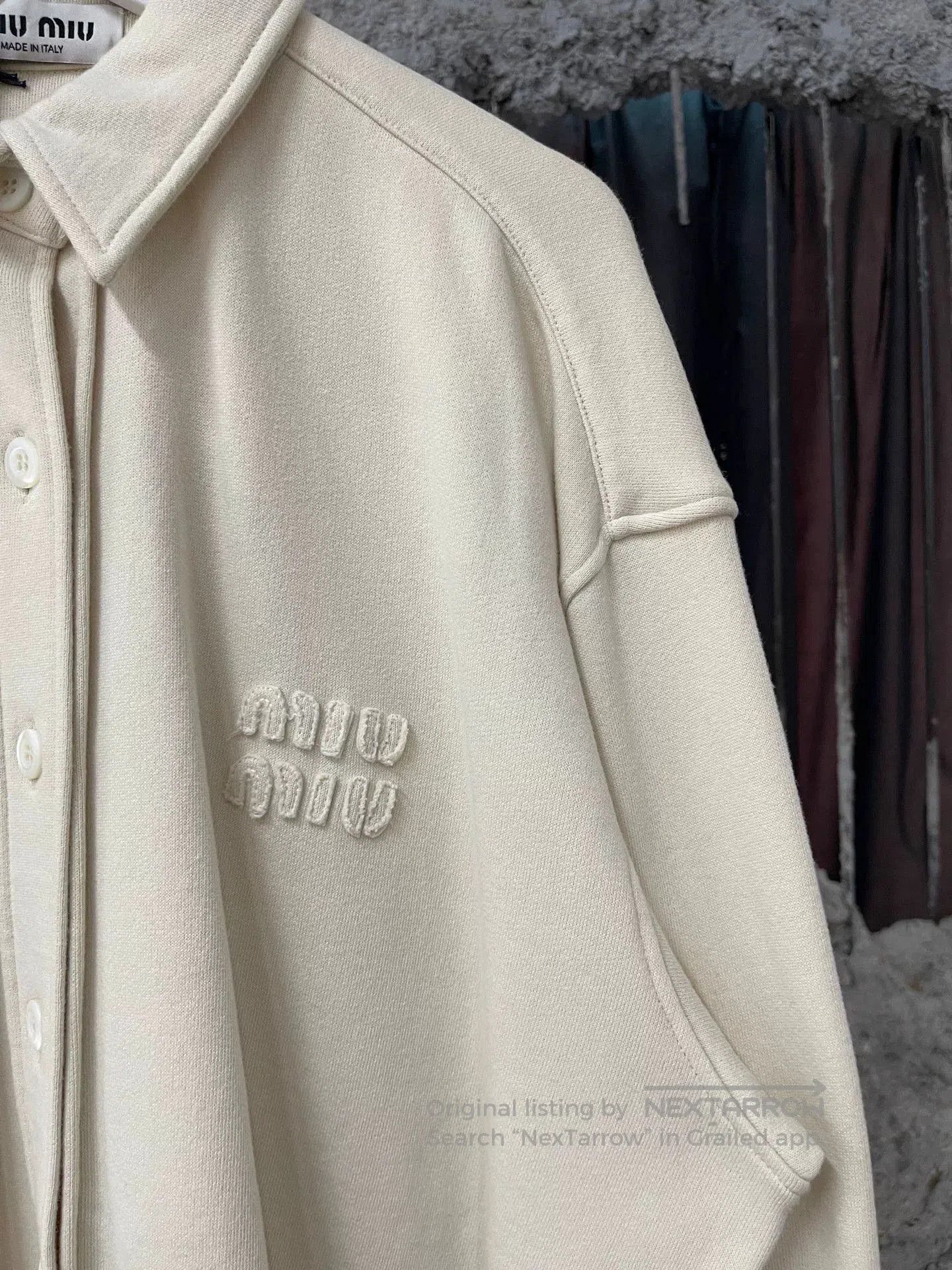 Miu Miu Miumiu White Thick Shirt Size S. Size S / US 4 / IT 40 - 5 Thumbnail