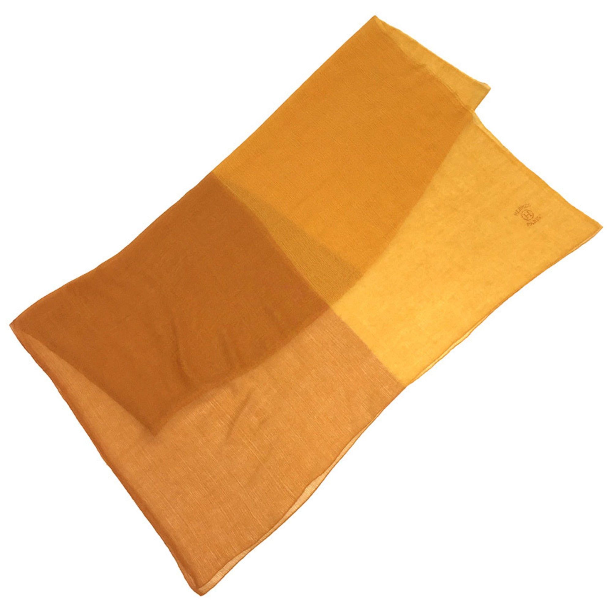 image of Hermes Echarpe Naoshima Naoshima Stole Shawl 100% Cotton Yellow in Black, Women's