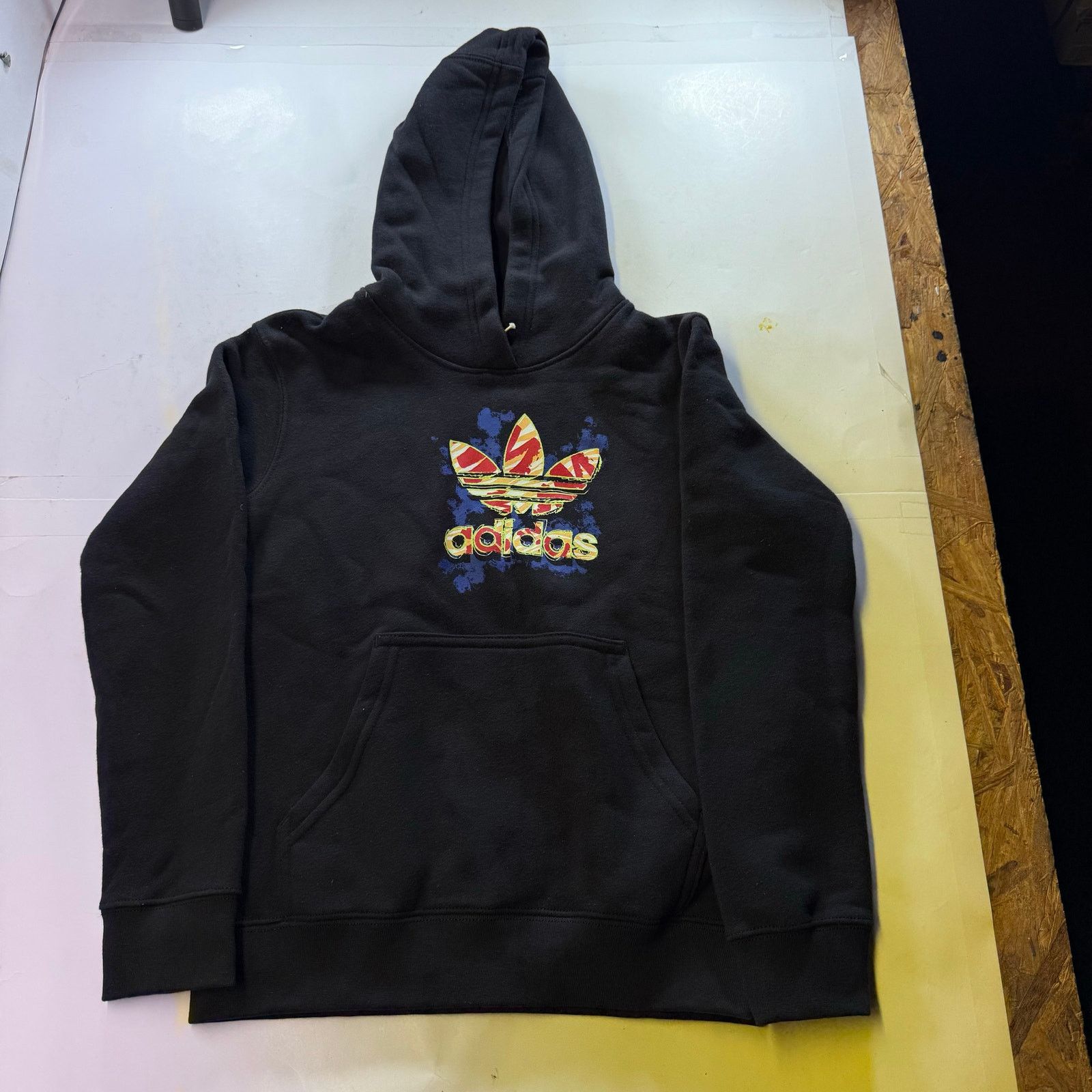 Adidas Adidas Trefoil Hoodie Black/Multicolor Size L Youth Size L / US 10 / IT 46 - 1 Thumbnail