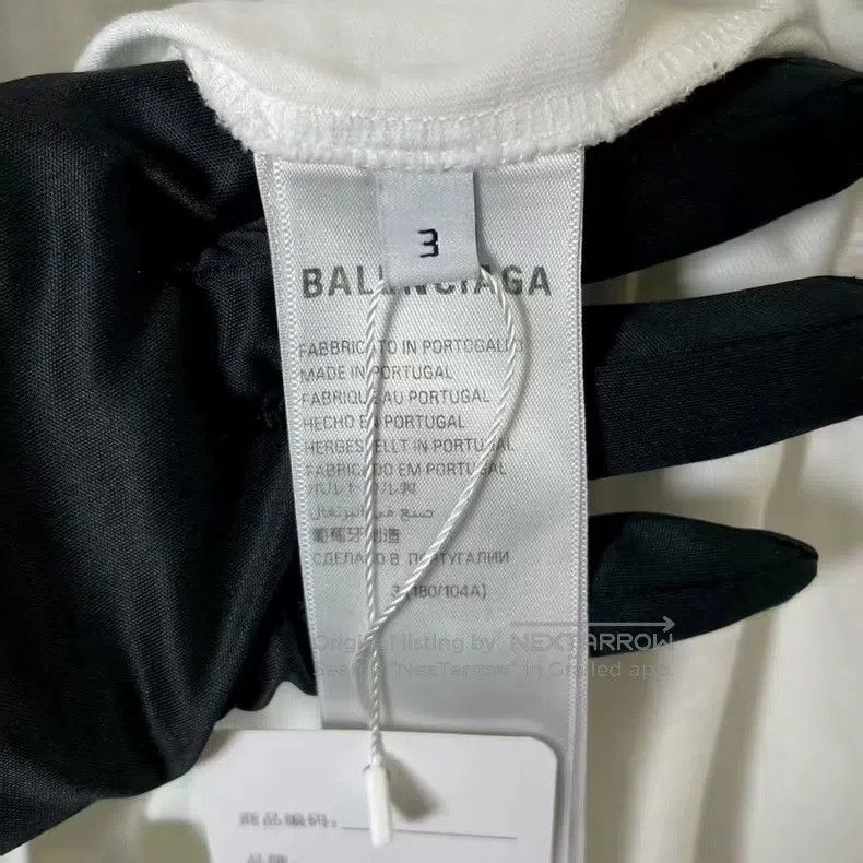 Balenciaga Balenciaga Reversed Logo White Tee Size US L / EU 52-54 / 3 - 3 Thumbnail