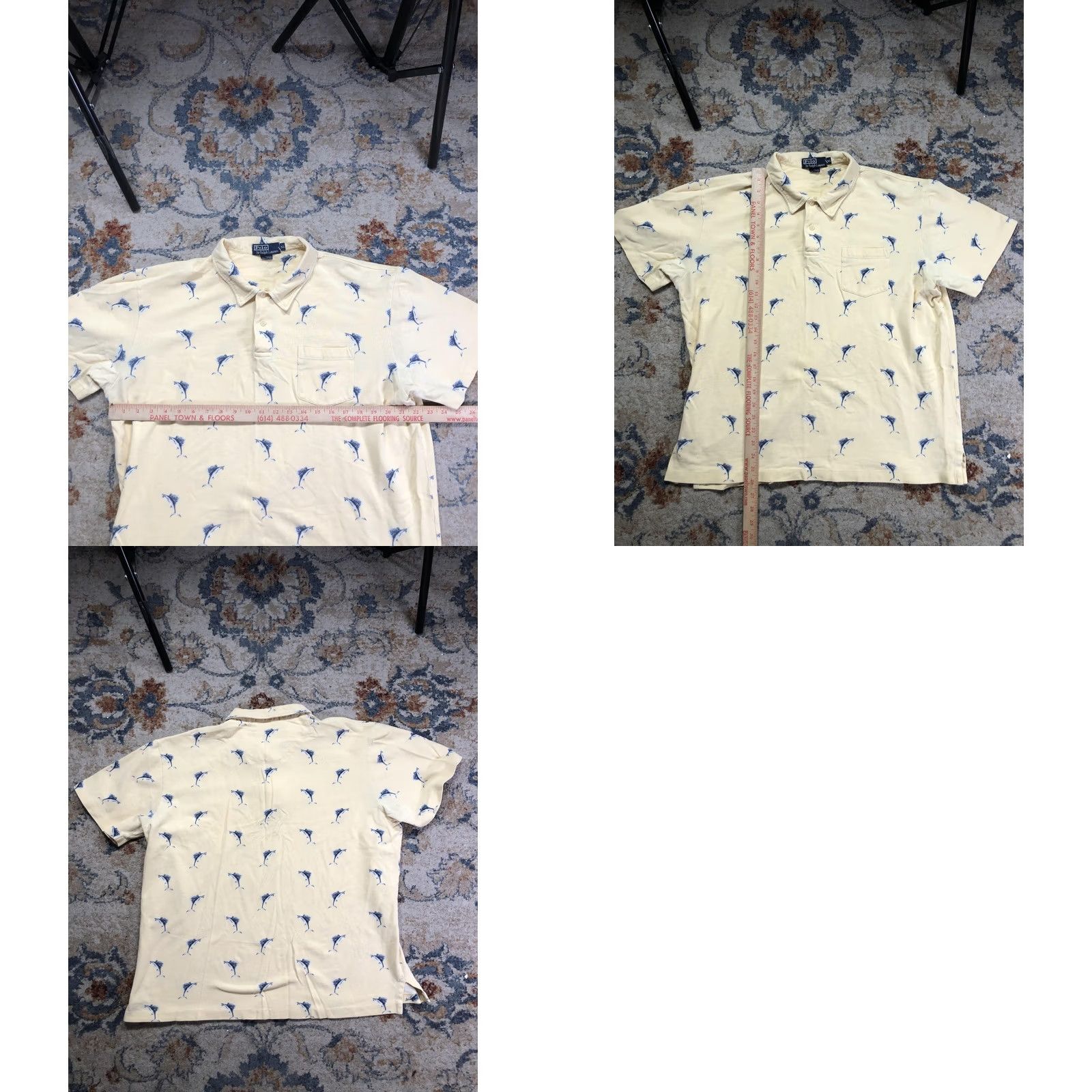 Polo Ralph Lauren VINTAGE Polo Ralph Lauren Polo Shirt Mens XL Yellow Marlin Fish Print 90s Size US XL / EU 56 / 4 - 8 Thumbnail