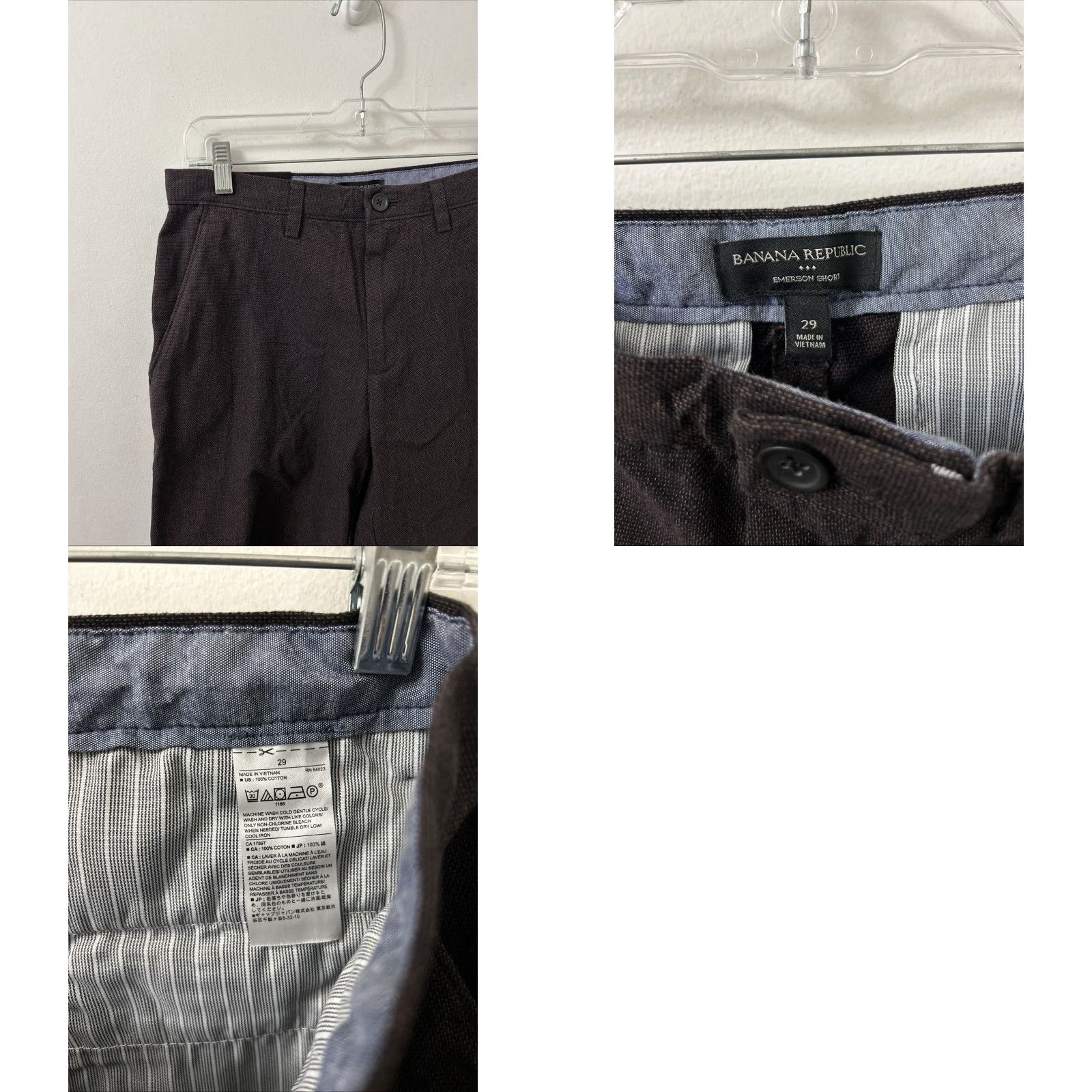 Banana Republic Banana Republic Emerson Short Mens Size 29 Brown Slim Straight Fit 11" Inseam NWT Solid Cotton Chino Casual Summer Spring Mens Size US 29 - 8 Thumbnail
