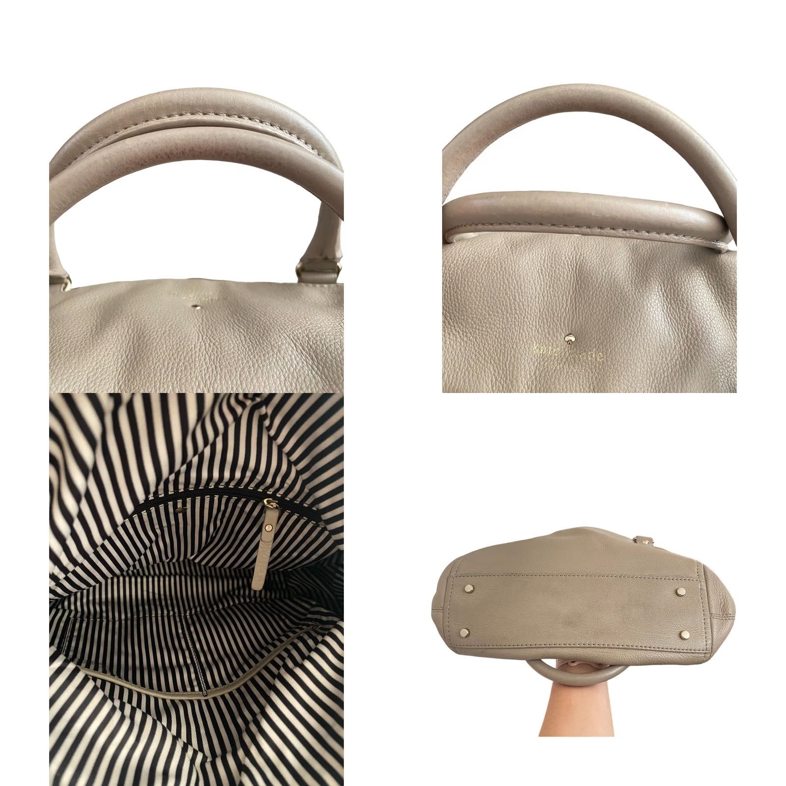 Vintage Kate Spade Cobble Hill Leslie Bag Leather Satchel/Top Handle Gray Small Womens Bag Size ONE SIZE - 8 Thumbnail