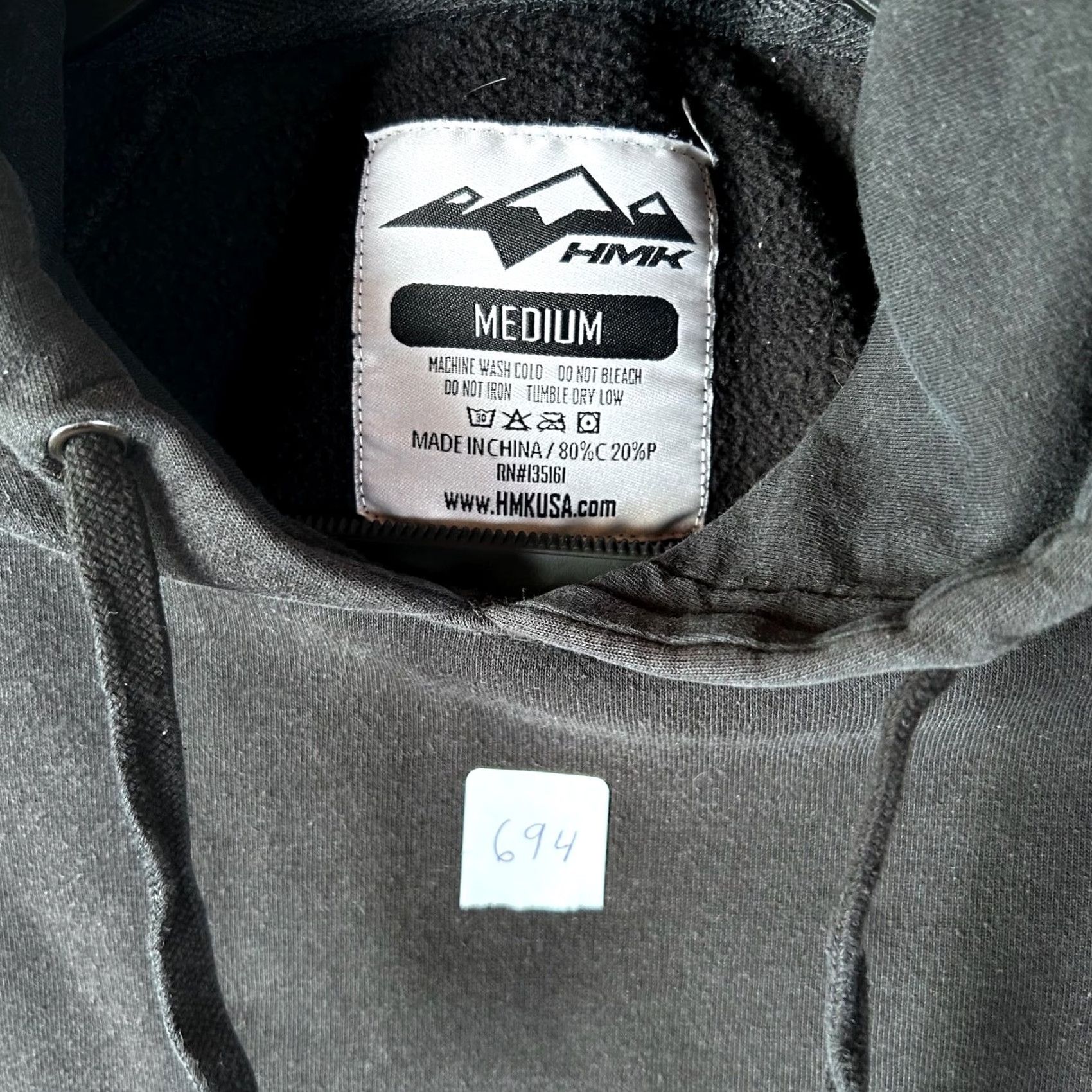 KangaROOS VINTAGE HMK USA Mens M Dark Gray Pullover Hoodie Zippered Kangaroo Pocket Raglan Fleece Size US M / EU 48-50 / 2 - 2 Thumbnail