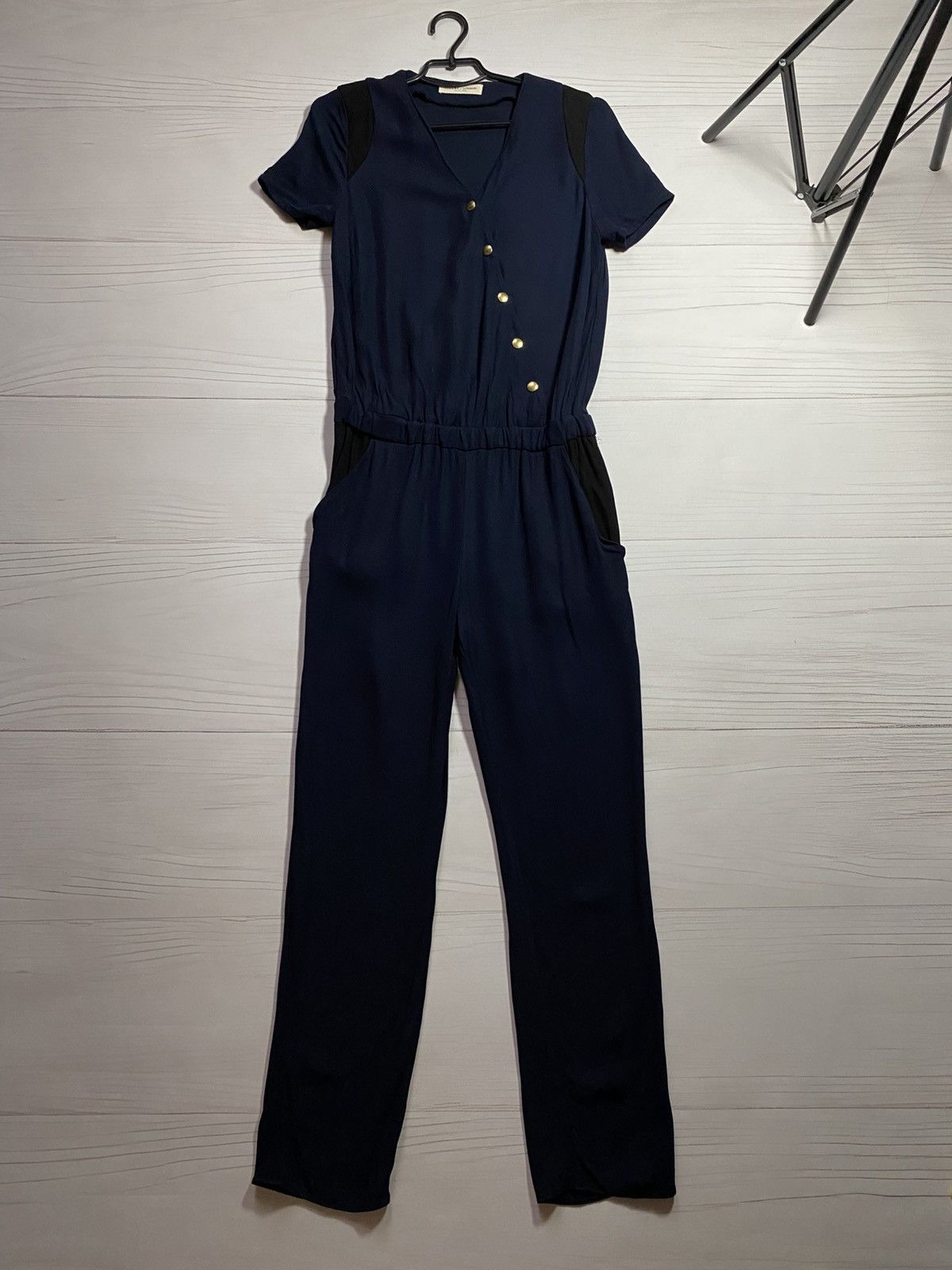 Sezane Sézane × La Redoute Minimal Navy Button Jumpsuit Size ONE SIZE - 1 Thumbnail