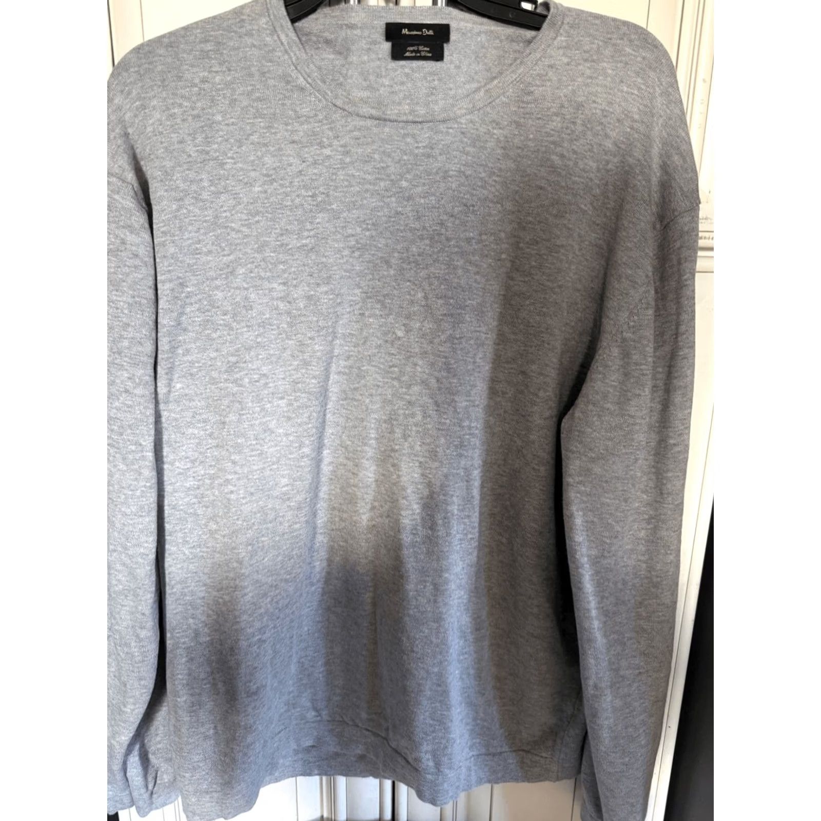 Massimo Dutti Mossimo Dutti Women's Heather Crew Neck Cotton Long Sleeve Tee Gray Large Size L / US 10 / IT 46 - 2 Thumbnail