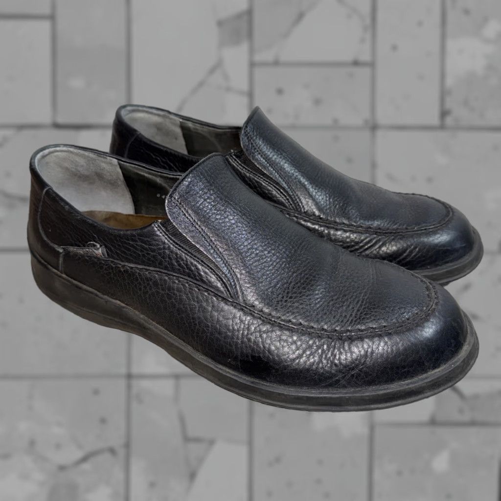 Mephisto AIR JET Leather Slip On Comfort Walking Loafers Black Mens 11.5