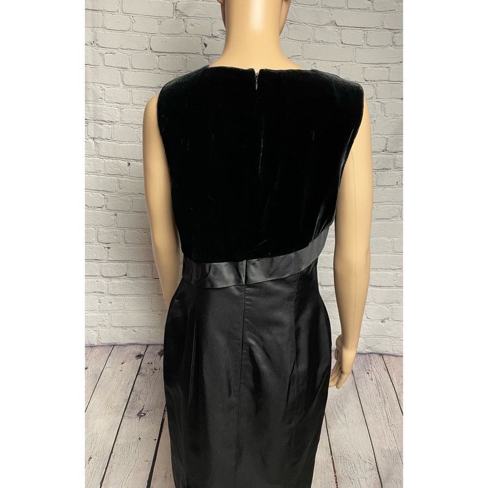 Vera Wang Vera Wang Lavender Label Sheath Silk Velvet Satin Black Dre Size L / US 10 / IT 46 - 9 Thumbnail