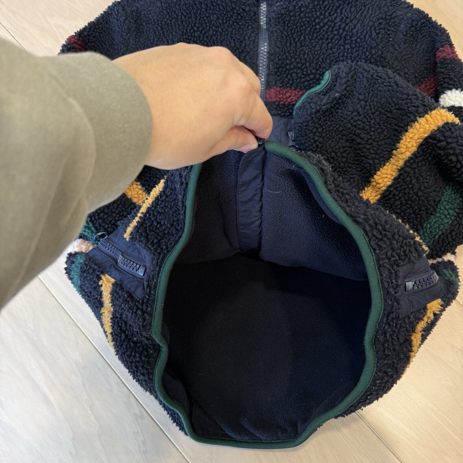 Faherty Faherty Dream Fleece Jacket Women's S Navy Striped Sherpa Size S / US 4 / IT 40 - 6 Thumbnail