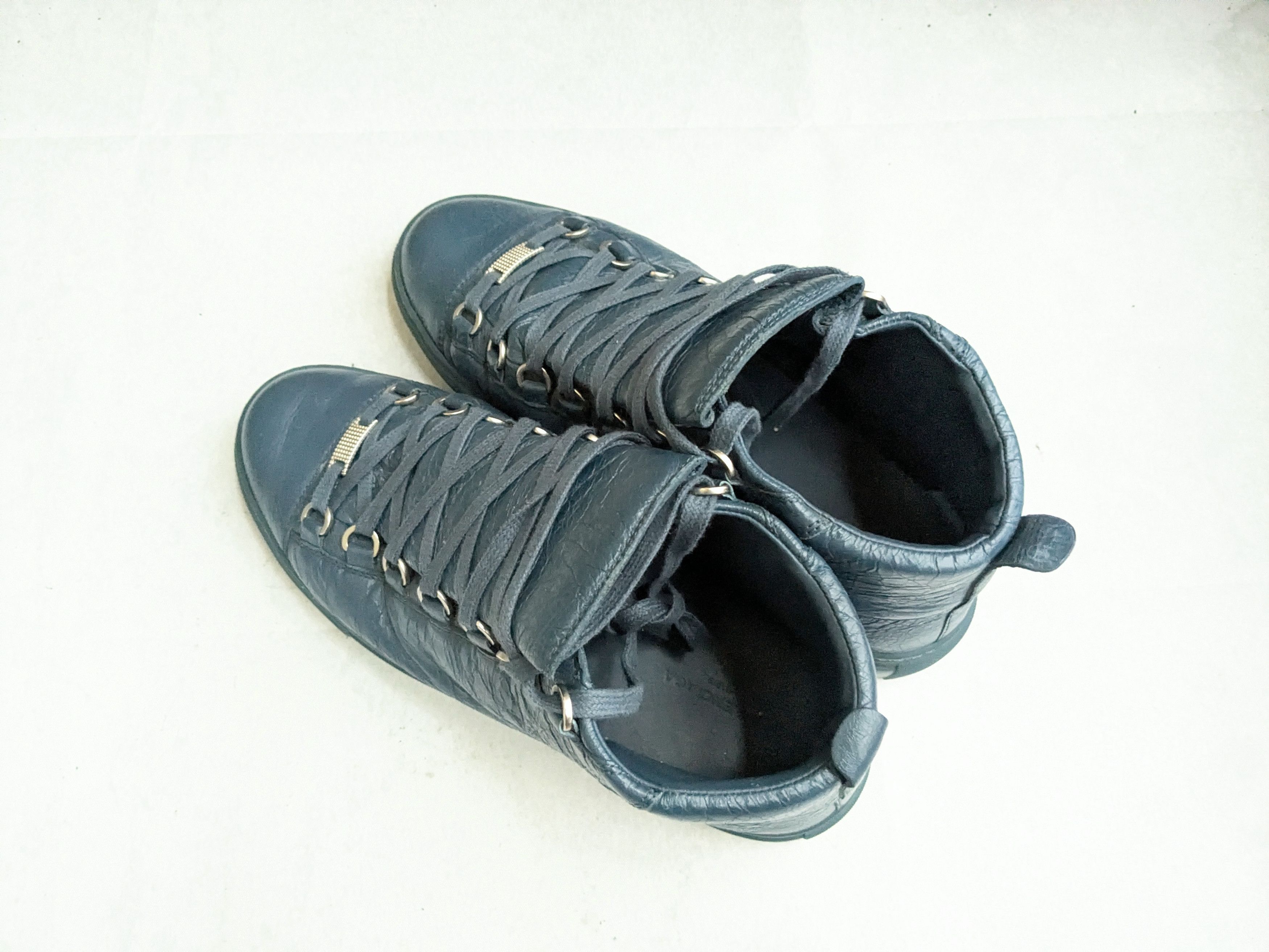 Balenciaga Balenciaga Arena Blue Leather 8 High Tops Lace Up Size US 8 / EU 41 - 14 Thumbnail