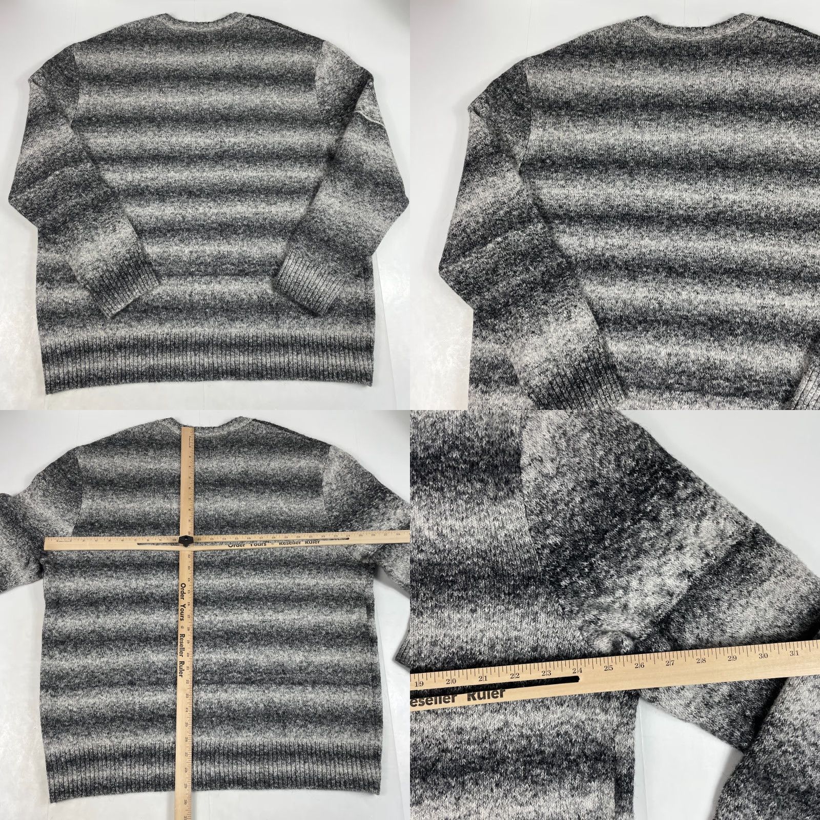 Vintage VINTAGE VRST Sweater Mens XL Gray Long Sleeve Pullover Striped Business Casual Travel Golf Preppy Womens? Mens Size US XL / EU 56 / 4 - 8 Thumbnail