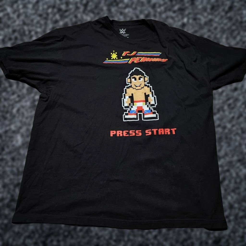 Vintage Mens WWE TJ Perkins Pixel-Art Black Short Sleeve T-Shirt 3XL Shirt Mens Size US XXL / EU 58 / 5 - 1 Thumbnail