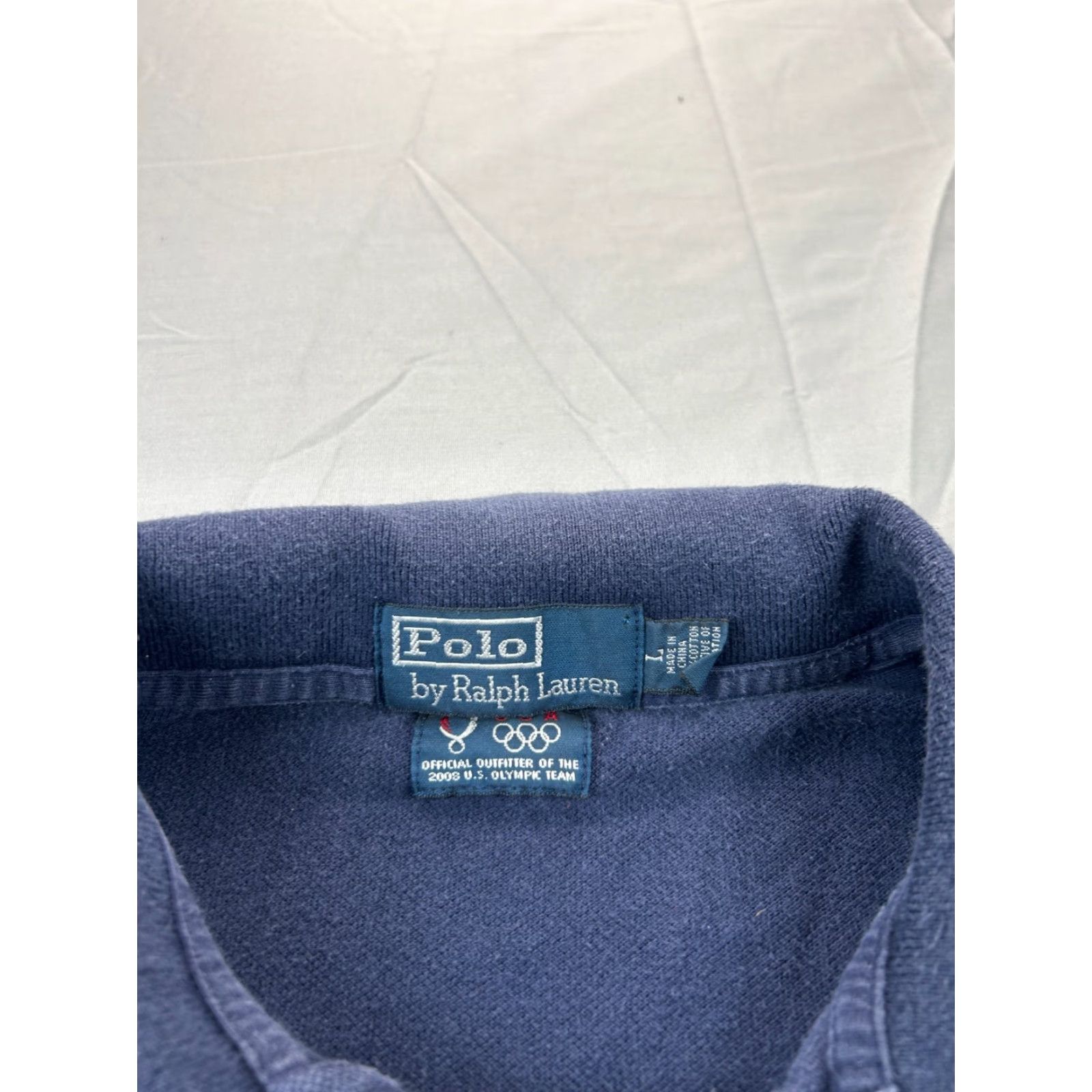 Polo Ralph Lauren Polo Ralph Lauren Polo Shirt Mens L Navy USA Olympic Beijing 08 Pony Button Collar Spread Short Sleeve Logo Size US L / EU 52-54 / 3 - 2 Thumbnail