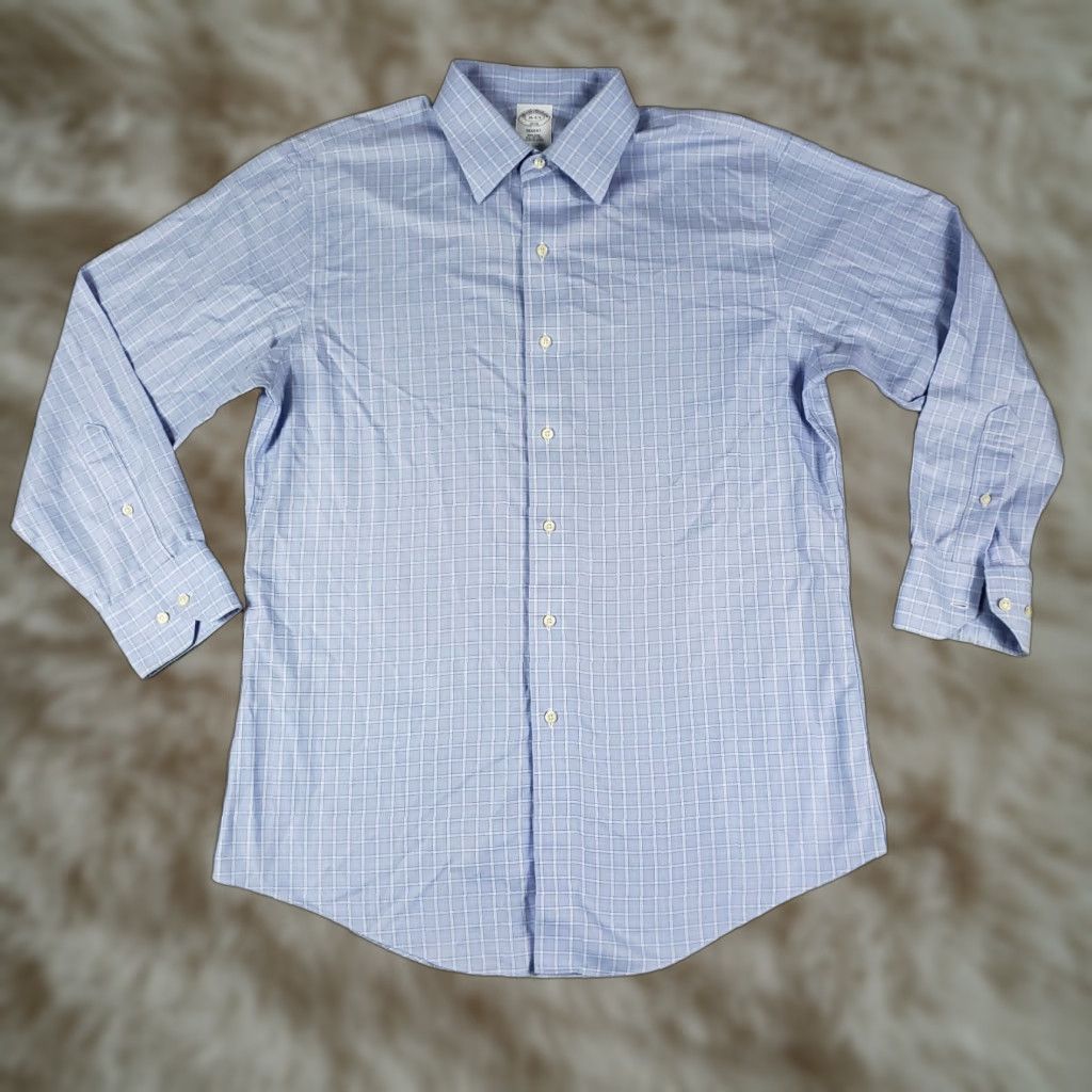 Brooks Brothers Brooks Brothers Shirt Mens 16 Blue Plaid Regent Dress Button Up Long Sleeve Modern Classic Dress Shirt Mens Regular Blue Plaid Size 42R - 1 Thumbnail