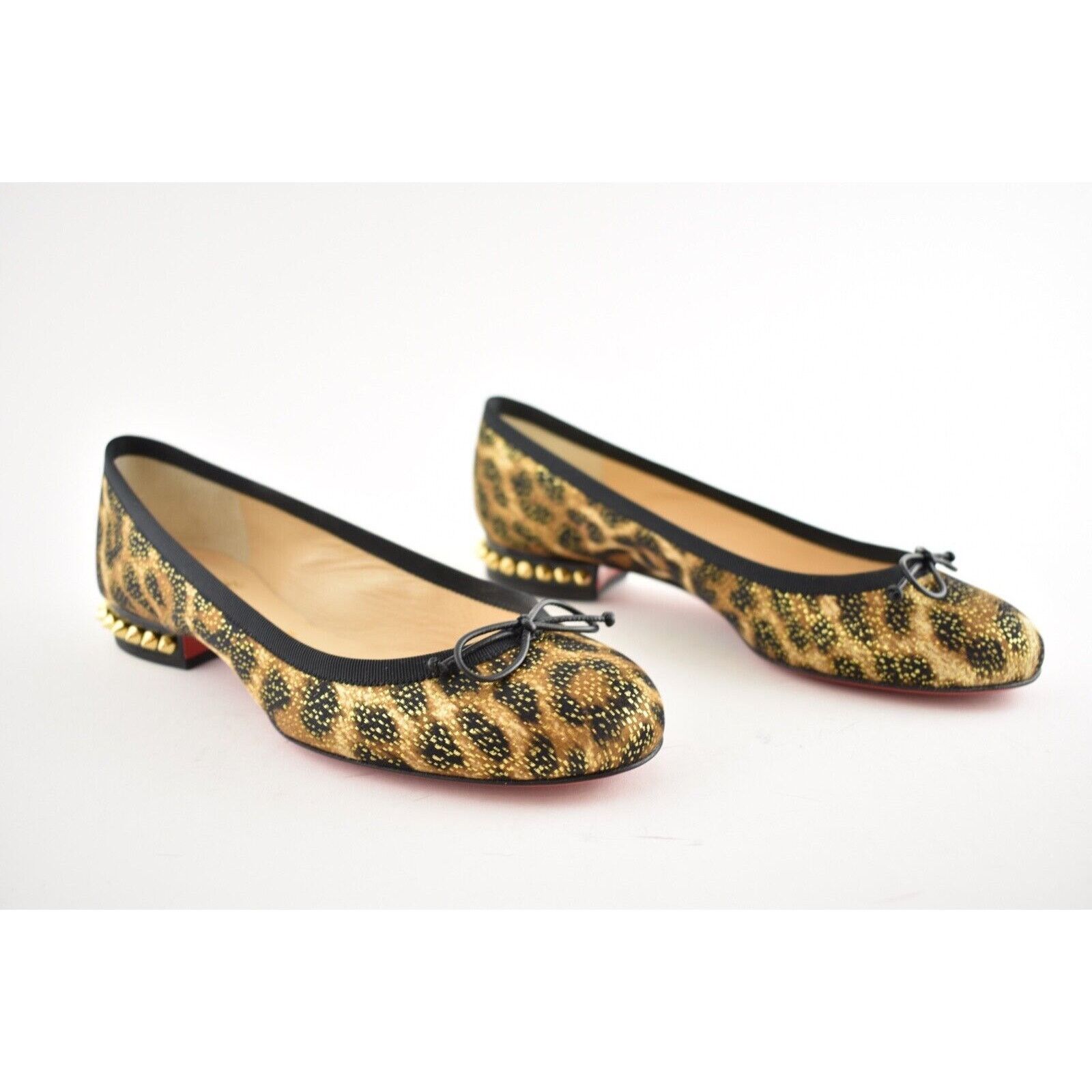 Christian Louboutin Christian Louboutin La Massine Black Gold Leopard Spike Size US 5 / IT 35 - 4 Thumbnail