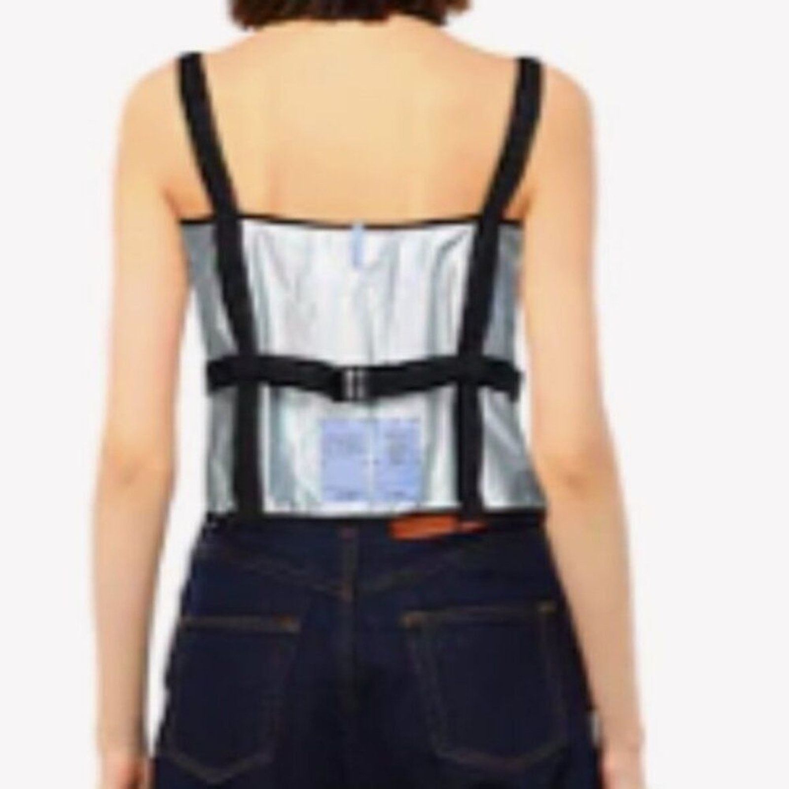 McQ Alexander McQueen McQ Alexander McQueen Metallic harness top silver L Size L / US 10 / IT 46 - 4 Thumbnail