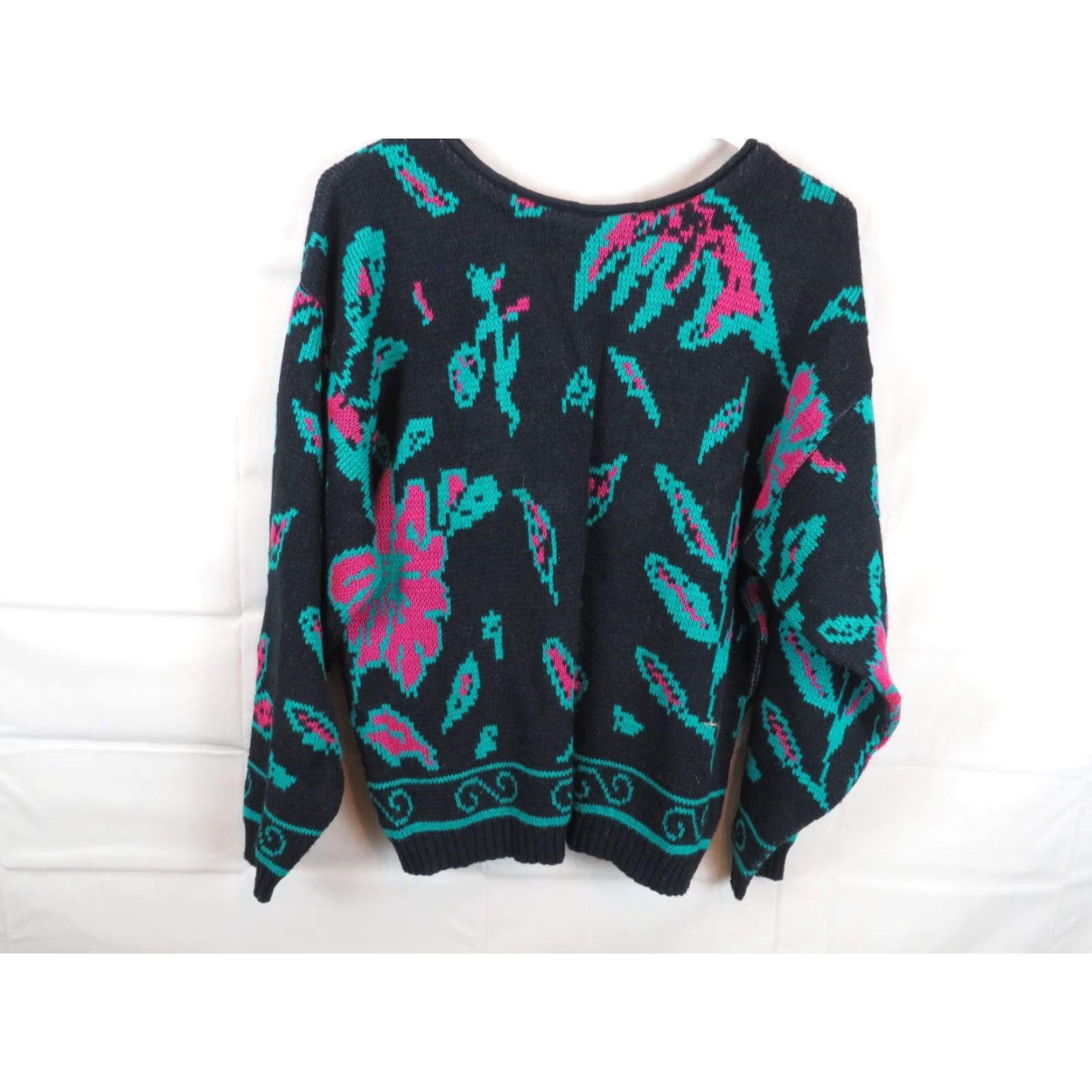 Vintage VINTAGE Bristol Court Sweater Women L Black 80s Knit Pullover Round Neck Long Sleeve Acrylic Cotton Ramie design Size L / US 10 / IT 46 - 2 Thumbnail