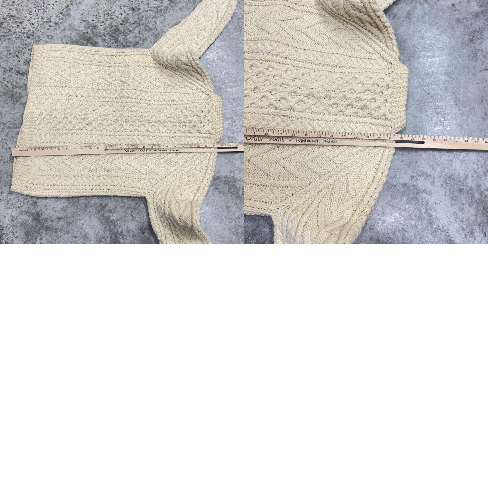 Vintage Connemara Handknits Sweater Cardigan Womens M White Aran Wool Irish Knit Size M / US 6-8 / IT 42-44 - 8 Thumbnail