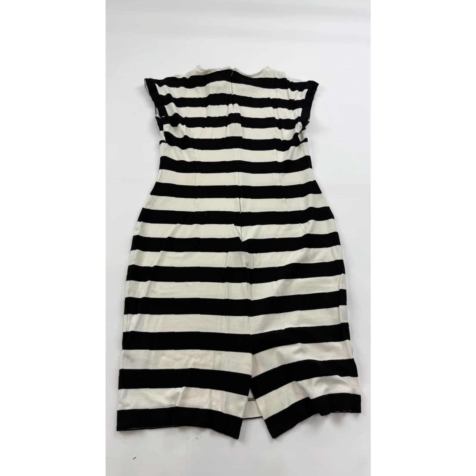 Banana Republic Banana Republic Dress Women Size 12 Knee Length Sheath Black White Striped Cap Sleeve Business Casual Workwear Size XL / US 12-14 / IT 48-50 - 4 Thumbnail
