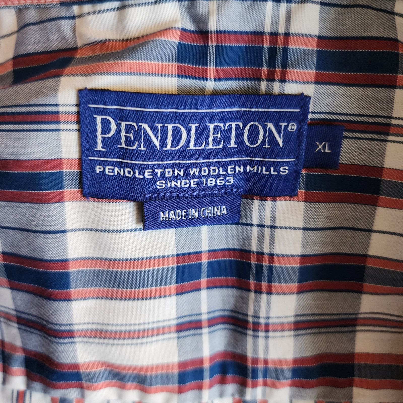 Pendleton Pendleton Men's XL Short Sleeve Plaid Striped Shirt Cotton Size US XL / EU 56 / 4 - 4 Thumbnail