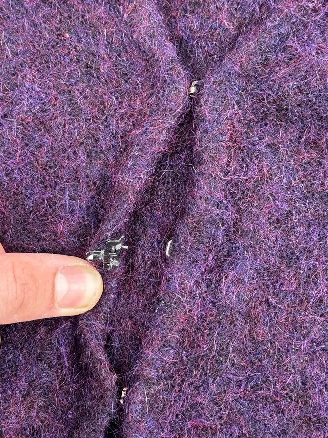Roberto Cavalli 2000s Roberto Cavalli Purple Wool Obscure Cardigan Sweater Size M / US 6-8 / IT 42-44 - 11 Thumbnail
