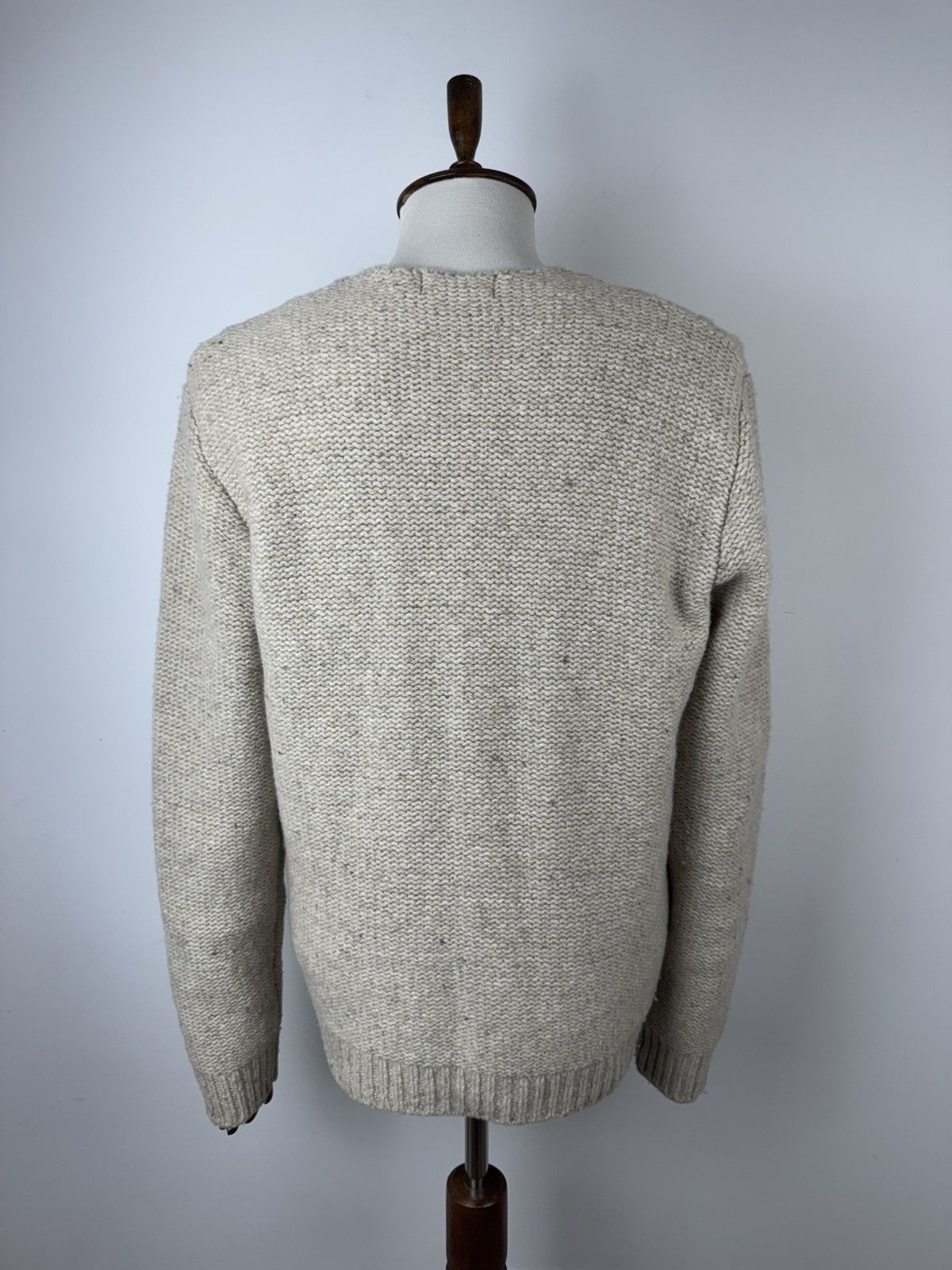 Barbour × Vintage Men’s Barbour Stark V Neck Light Stone Knitted Sweater XL Size US XL / EU 56 / 4 - 4 Thumbnail
