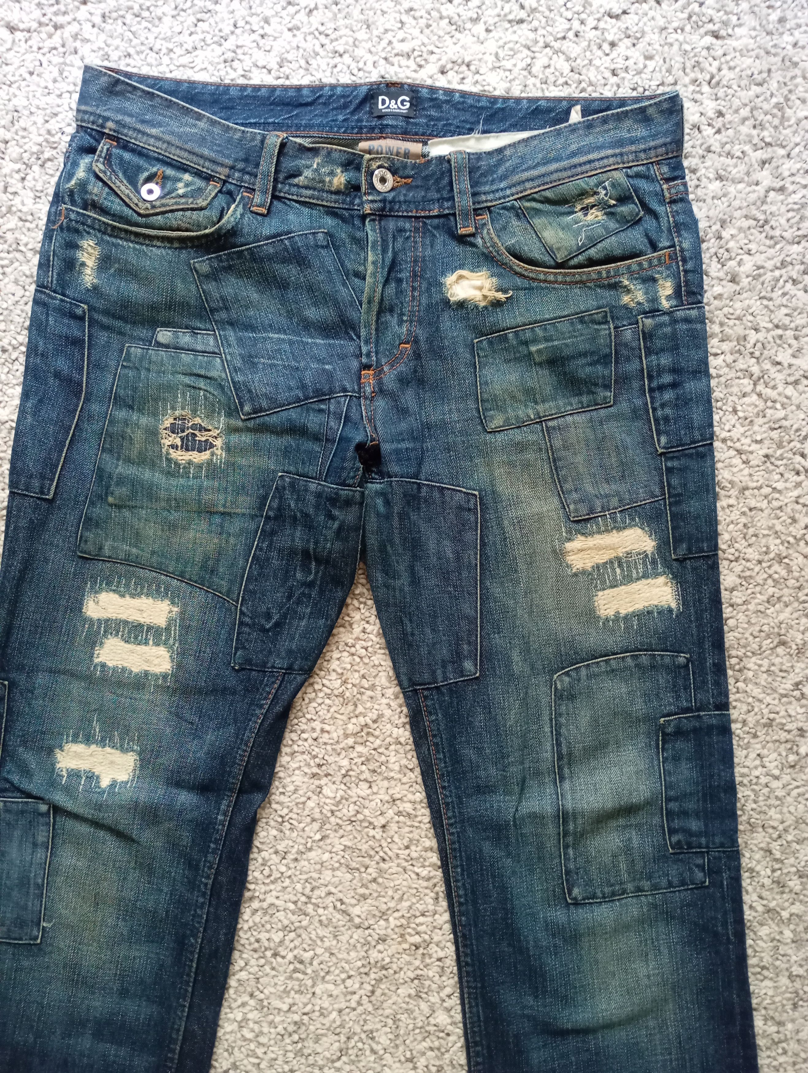 Dolce & Gabbana Dolce & Gabbana Y2k Distressed Patchwork Denim Pants Size US 32 / EU 48 - 16 Thumbnail