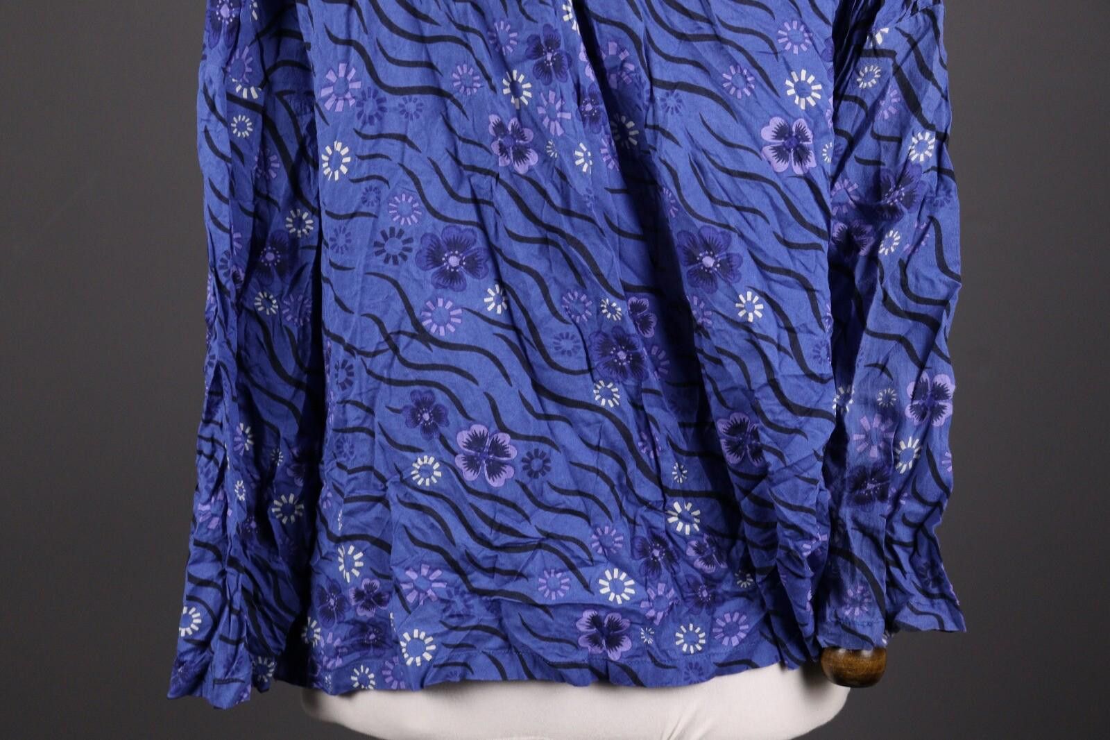 Designer Gudrun Sjode Blue Floral Print Textured Cardigan Size L Size L / US 10 / IT 46 - 7 Thumbnail
