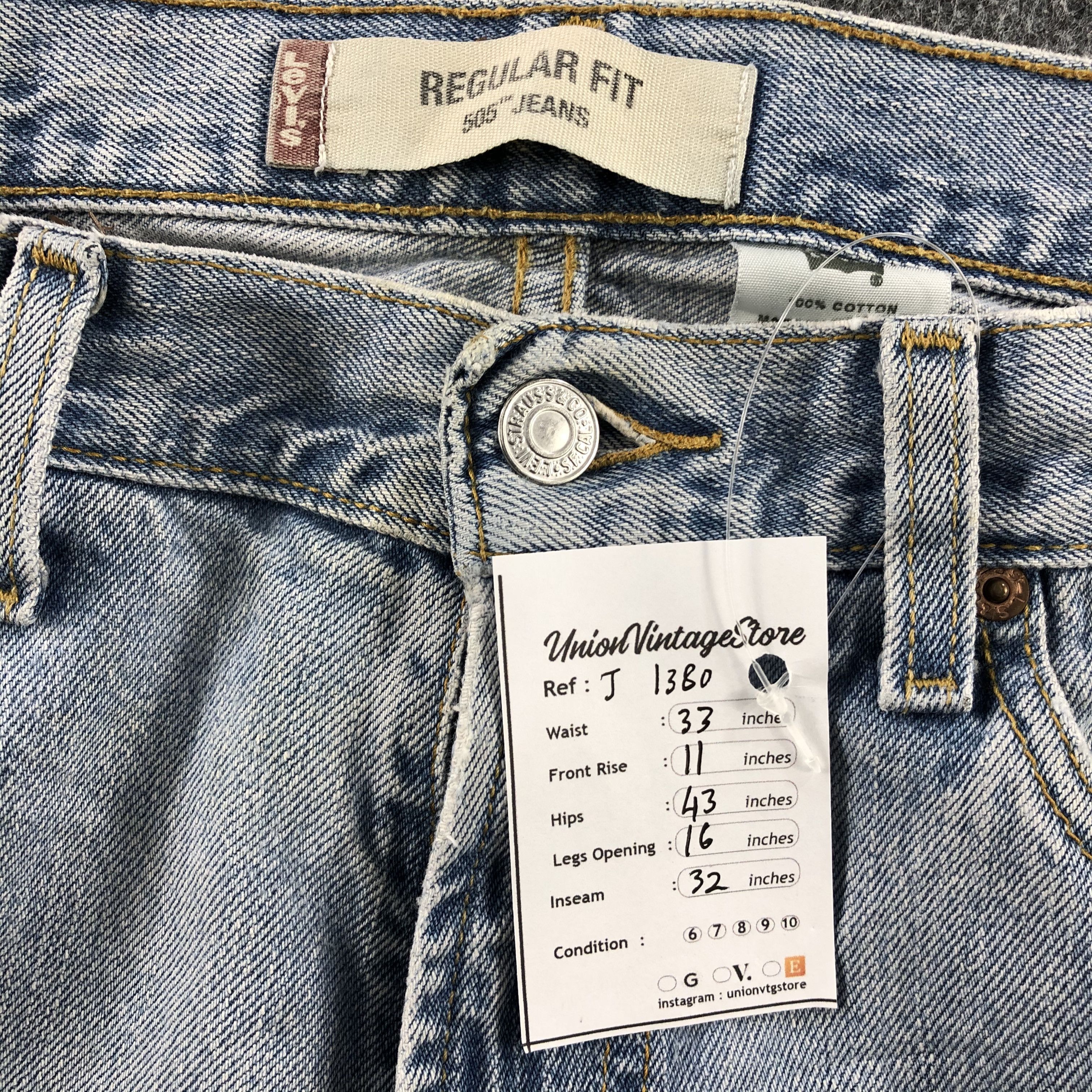 Levi's Vintage Light Wash Levis 505 Jeans- J1380 Size US 33 - 12 Thumbnail