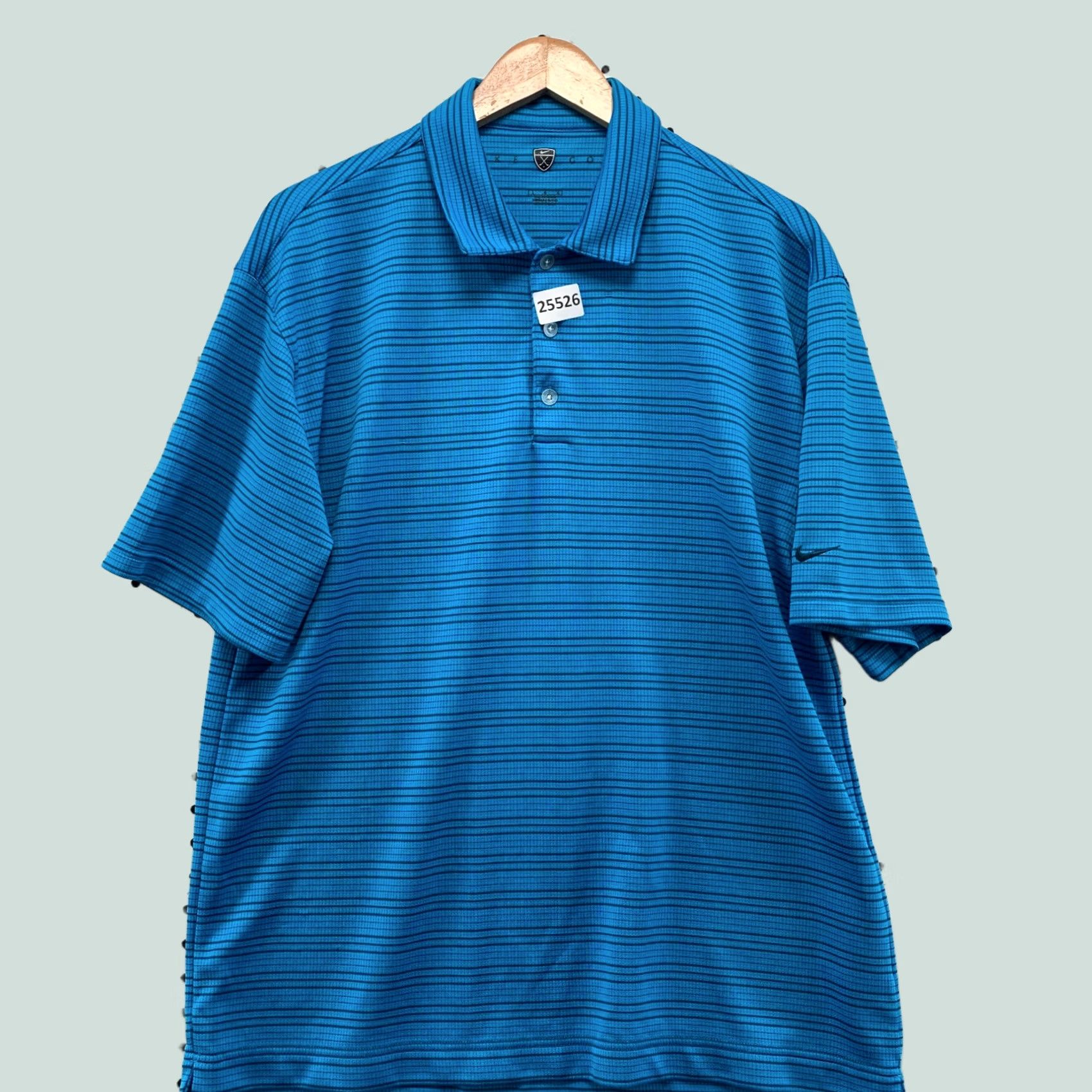 Nike Nike Golf Polo Shirt Mens Large Blue Striped Perforated Tectured Collared 23x31 Size US L / EU 52-54 / 3 - 1 Thumbnail