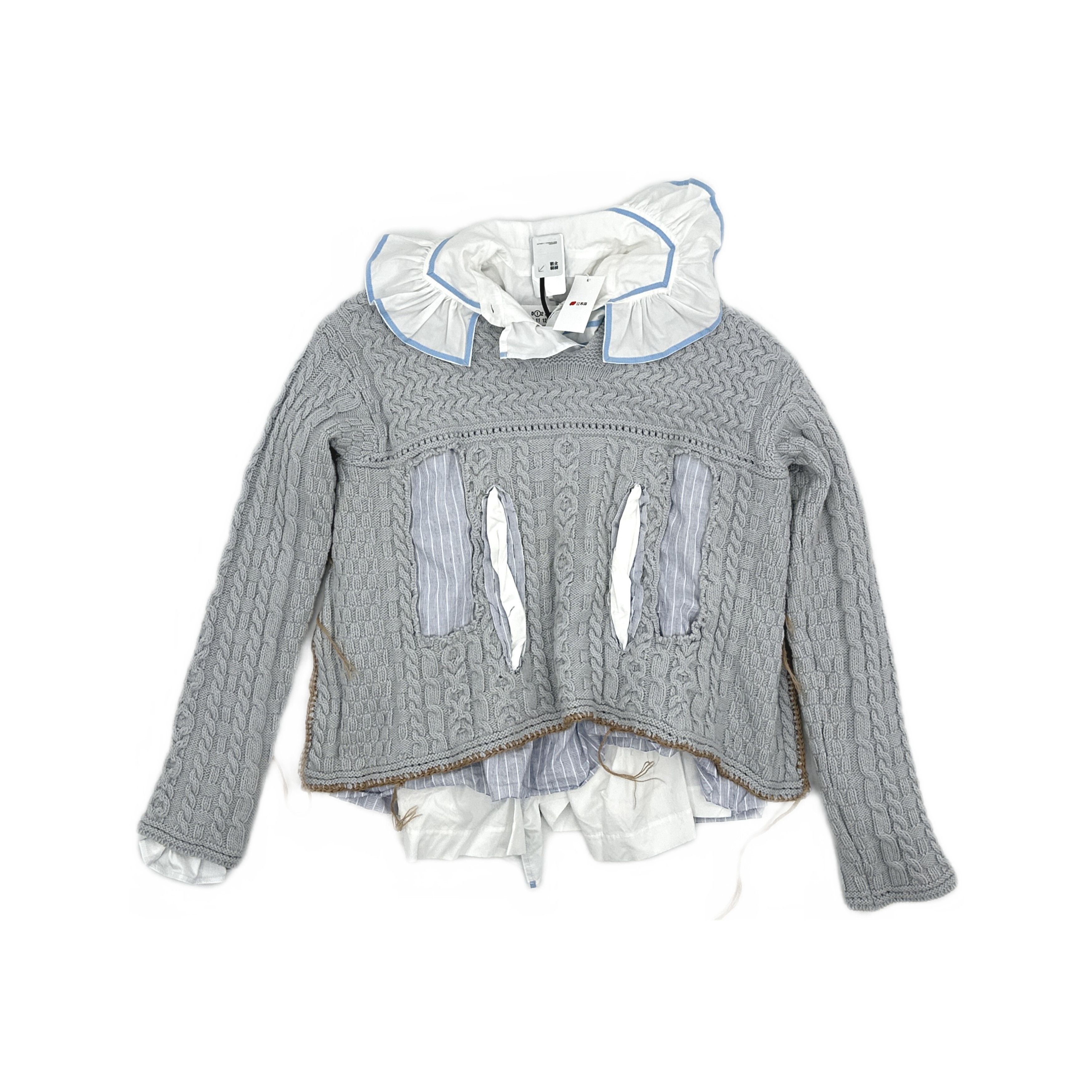 Maison Margiela Maison Margiela Ruffled Cable Knit Sweater Size S Size S / US 4 / IT 40 - 1 Thumbnail
