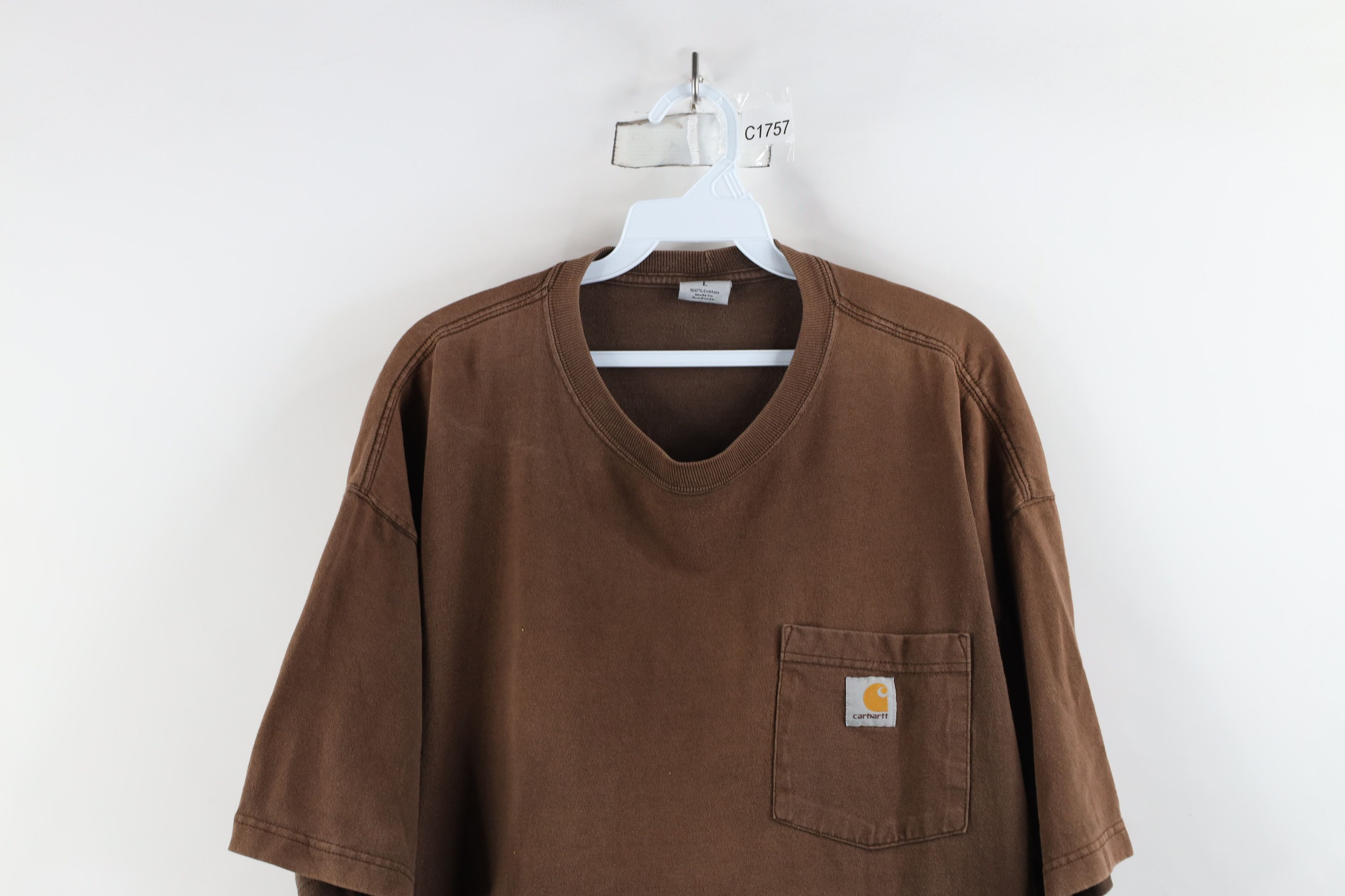 Carhartt × Vintage Vintage Carhartt Spell Out Sun Faded Heavy T-Shirt Brown Size US L / EU 52-54 / 3 - 2 Thumbnail