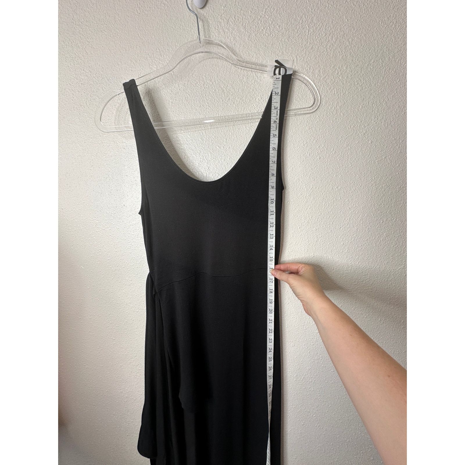 Vince Vince Black Faux Wrap Tank Midi Dress XS Sleeveless Jersey Size XS / US 0-2 / IT 36-38 - 12 Thumbnail