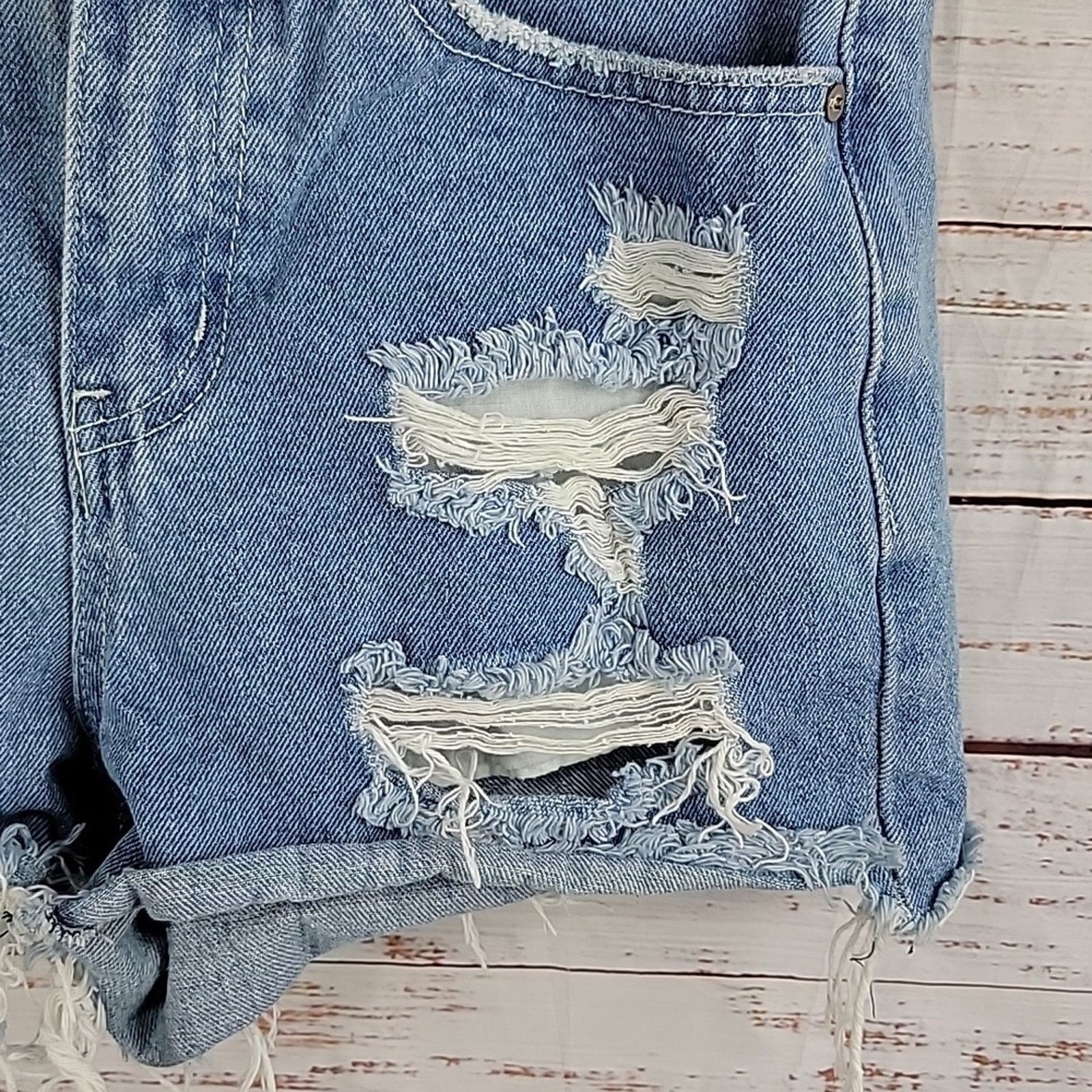 Other Light Wash Distressed Denim Cut Off Shorts Size 25 Size 25" / US 0 / IT 36 - 6 Thumbnail