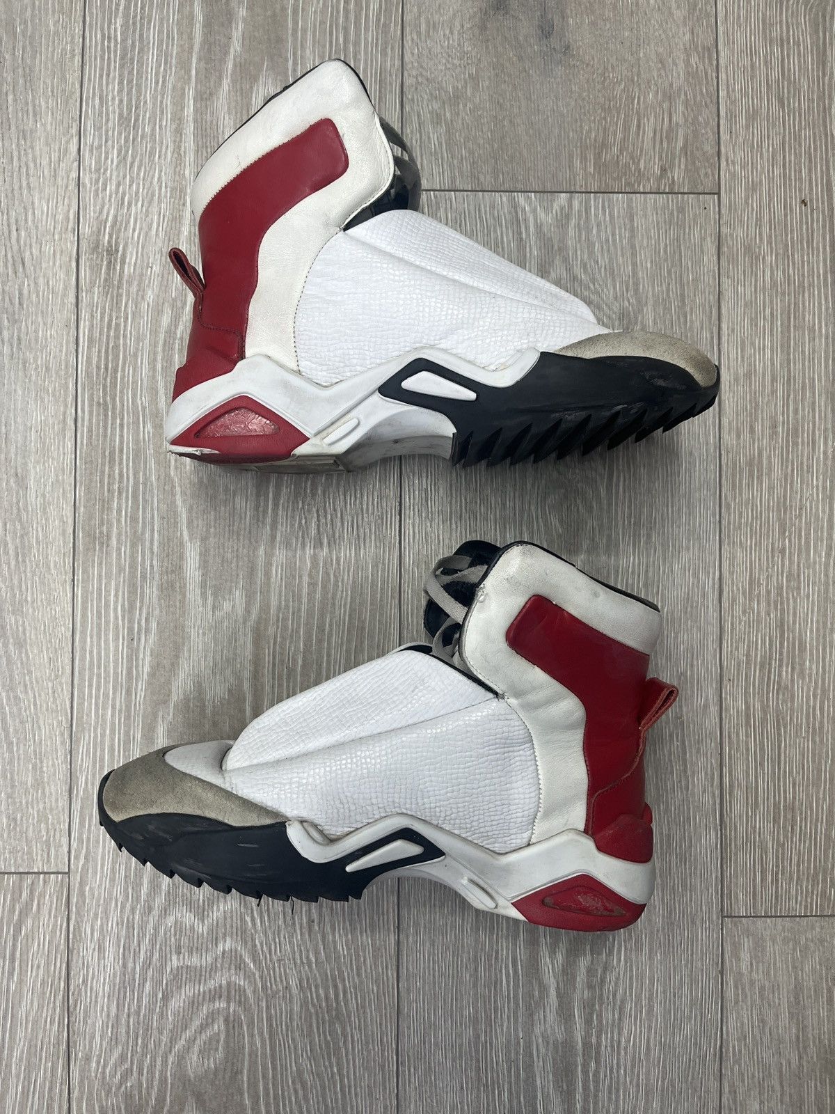 Maison Margiela Maison Margiela Red & White New Evolution High Top Sneakers Size US 8 / EU 41 - 7 Thumbnail