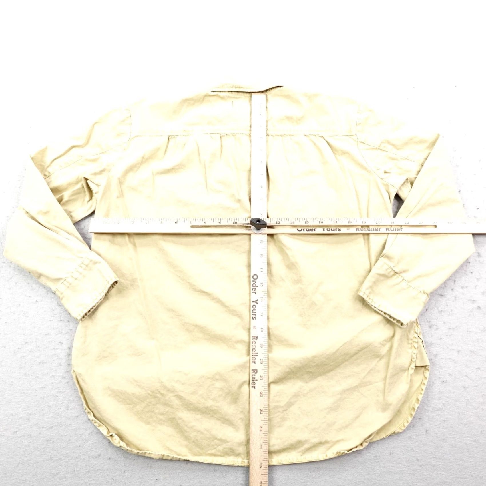 Madewell Madewell Shirt Womens Medium Beige Khaki Cargo Button Up Work Top Curved Hem Size M / US 6-8 / IT 42-44 - 4 Thumbnail