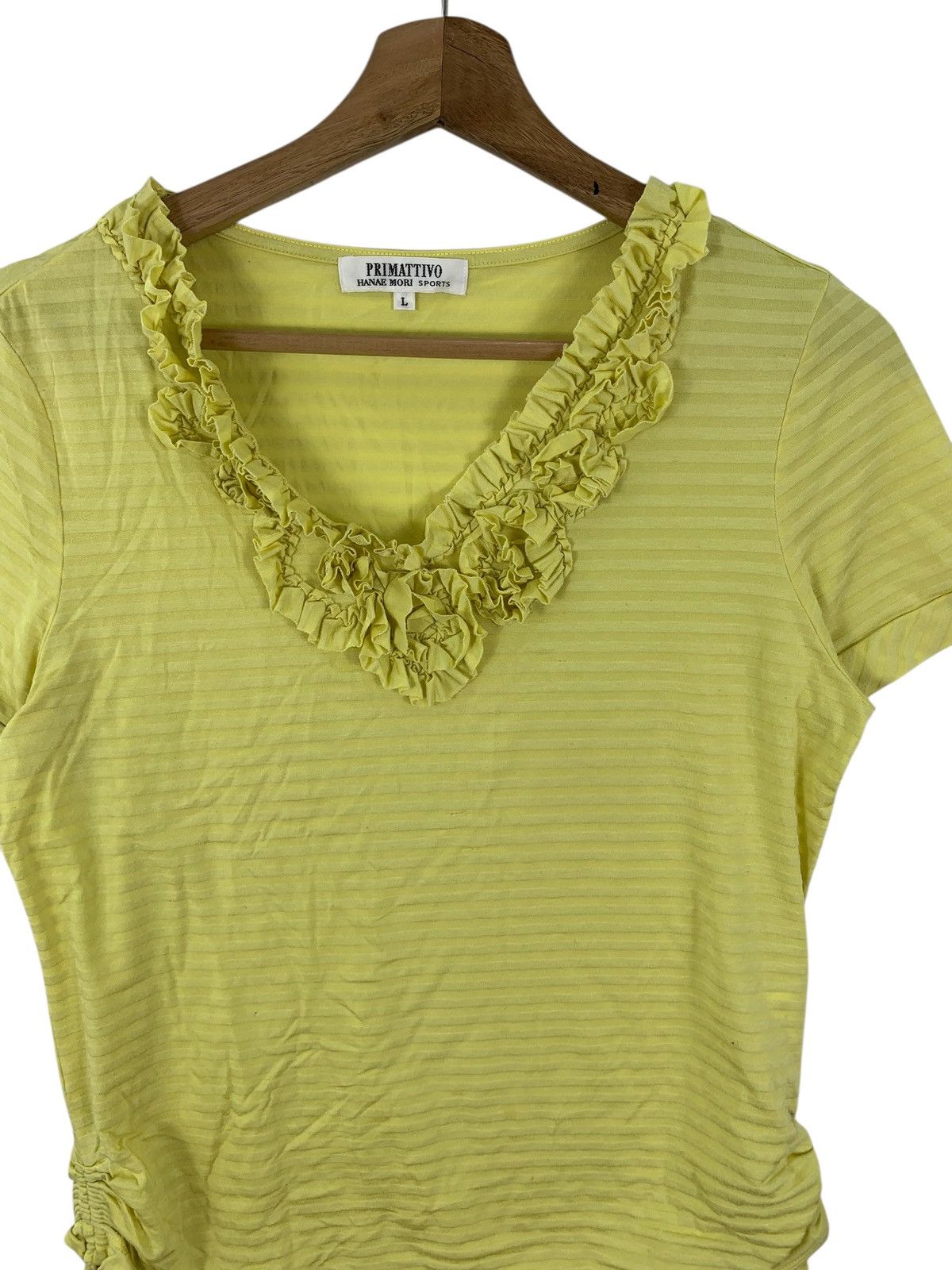 Hanae Mori Vintage HANAE MORI PRIMATTIVO Ruffle Tee Shirt Top Collectio Size L / US 10 / IT 46 - 6 Thumbnail