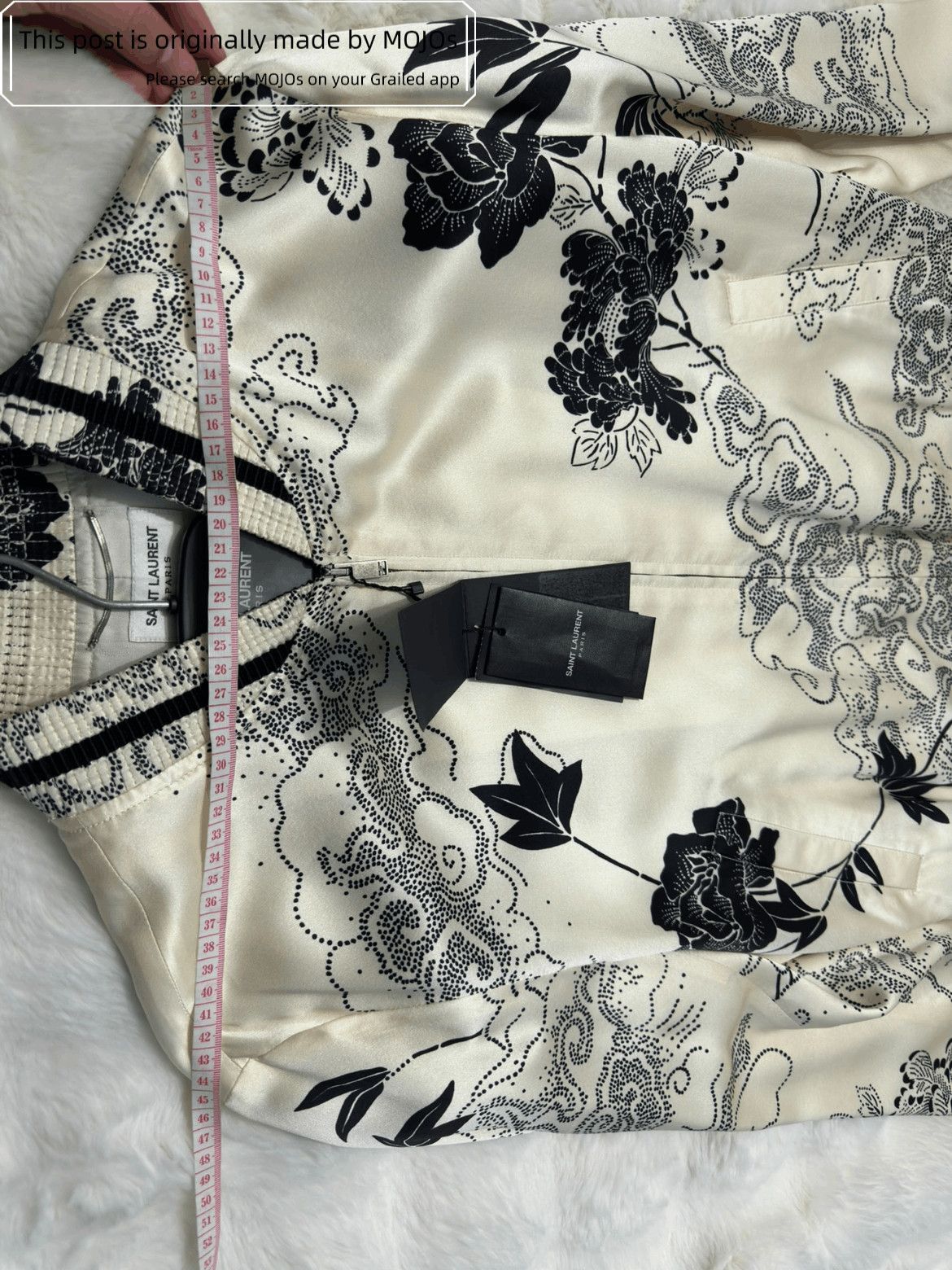 Saint Laurent Paris Sz 48 Saint Laurent Paris Flower Pattern Teddy Jacket Size US M / EU 48-50 / 2 - 5 Thumbnail