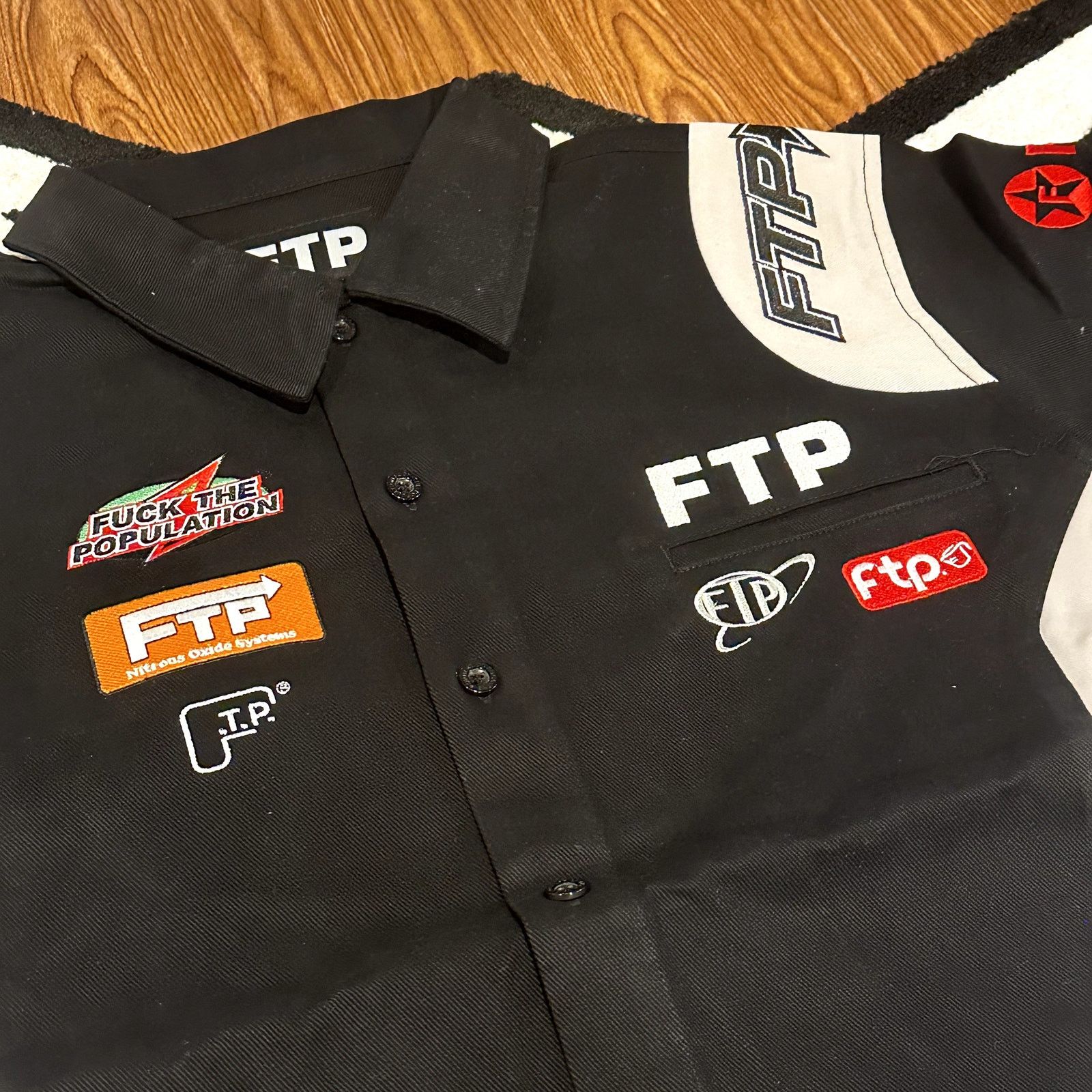 Fuck The Population FTP Raceway Button Up Shirt – Black – Large – Brand New Size US L / EU 52-54 / 3 - 3 Thumbnail