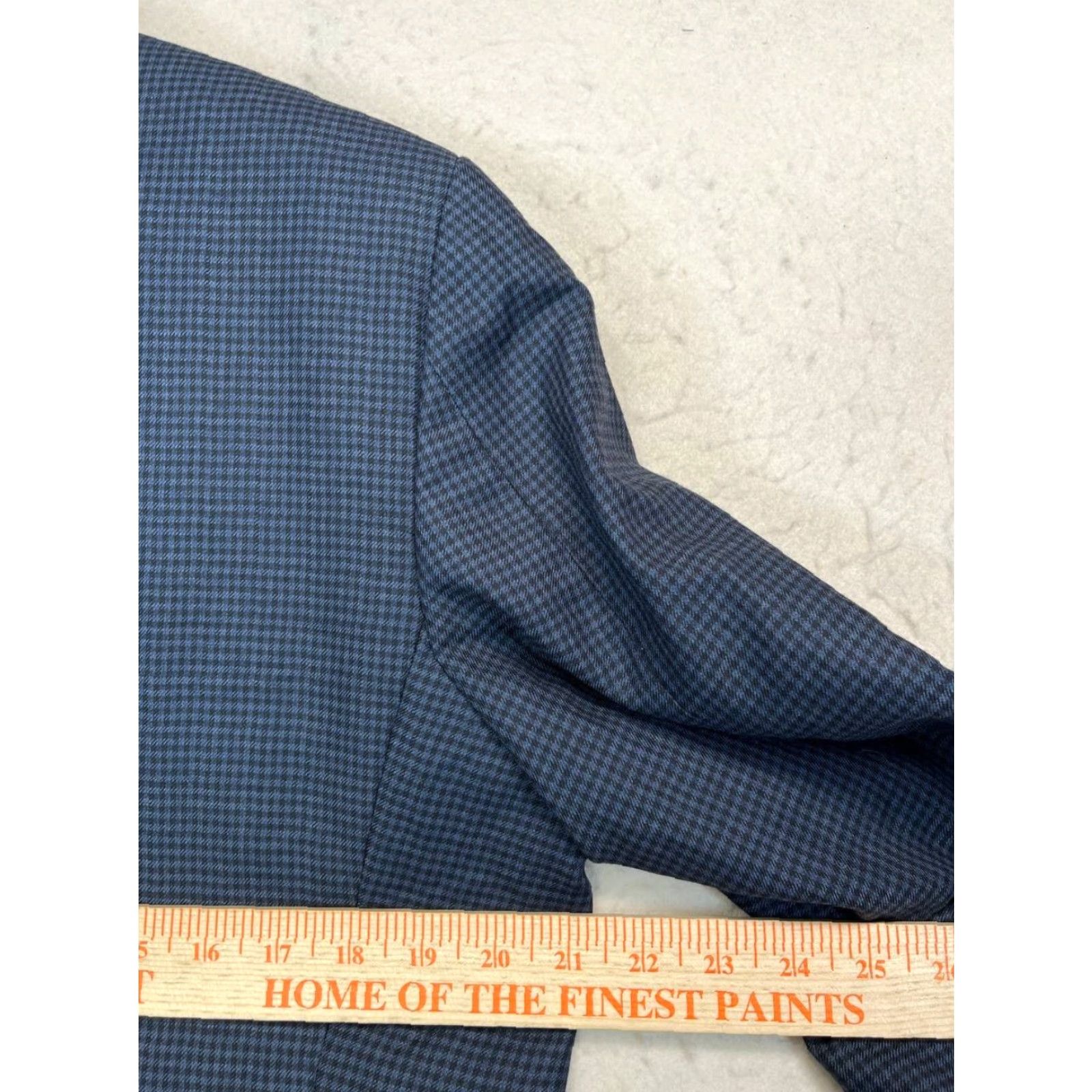 Jos. A. Bank VINTAGE Jos. A. Bank Blazer Wool Jacket Sport Coat 42R Blue Pinplaid Slim Fit Size 42R - 5 Thumbnail