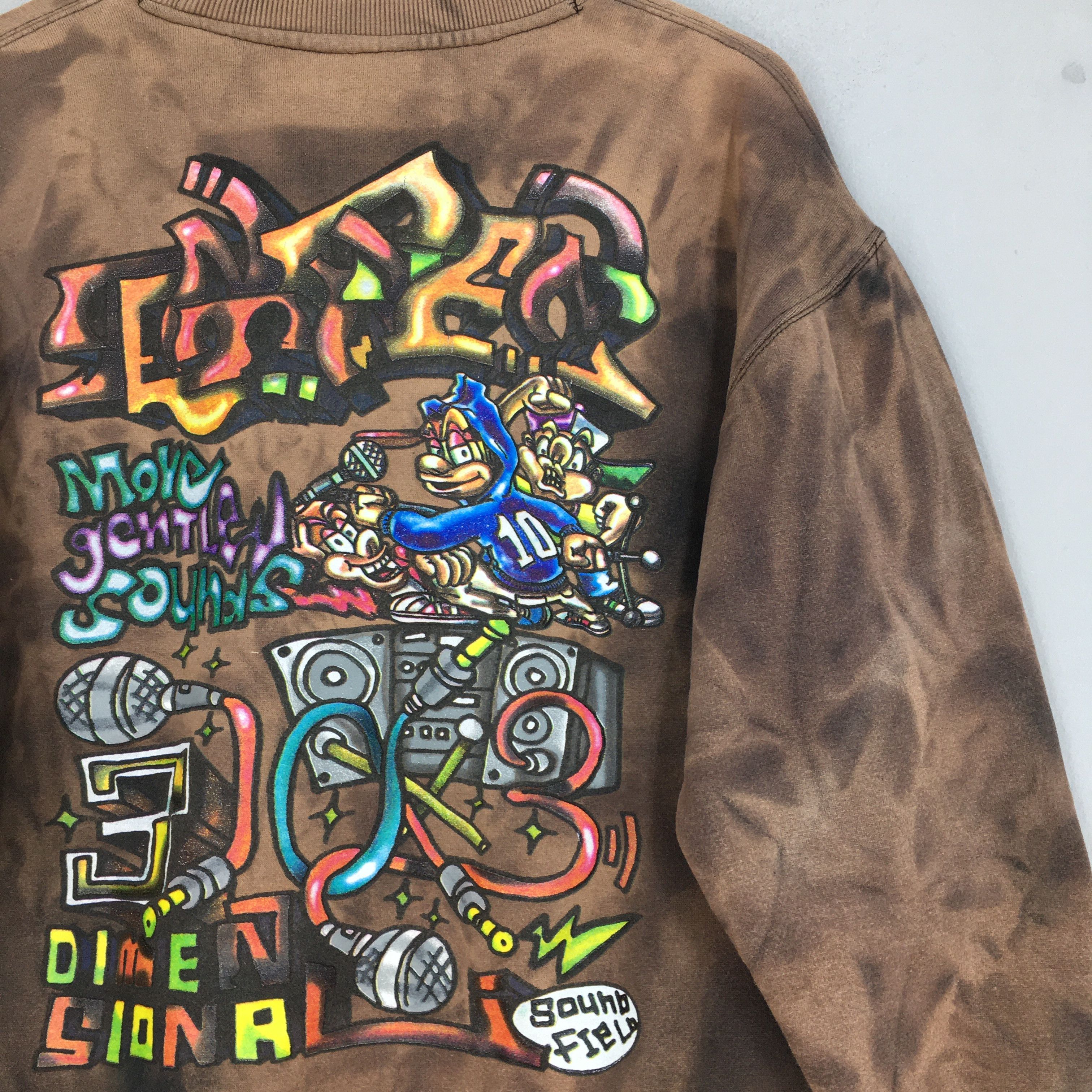 Vintage Vintage 90s Streetwear Skaters Bleach Sweatshirt Large Size US L / EU 52-54 / 3 - 9 Thumbnail