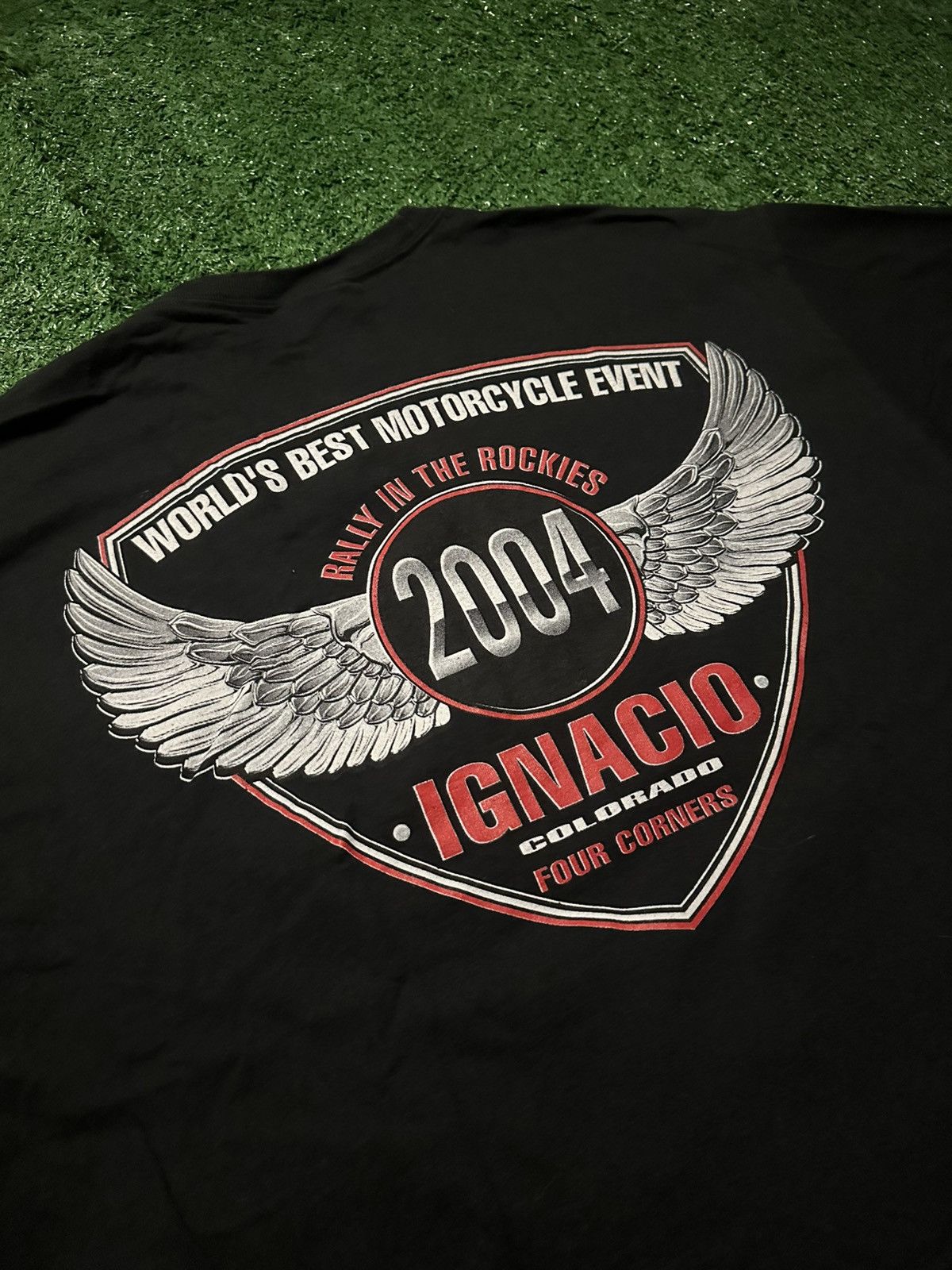 Hanes Vintage 2004 Rally in the Rockies Motorcycle Biker Shirt Size US L / EU 52-54 / 3 - 1 Thumbnail