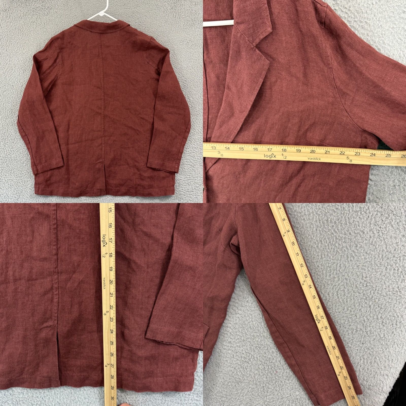 Coldwater Creek VINTAGE? Coldwater Creek Shirt Womens Large Red Linen Oversized Loose Blazer Top 3/4 Boho Size L / US 10 / IT 46 - 8 Thumbnail