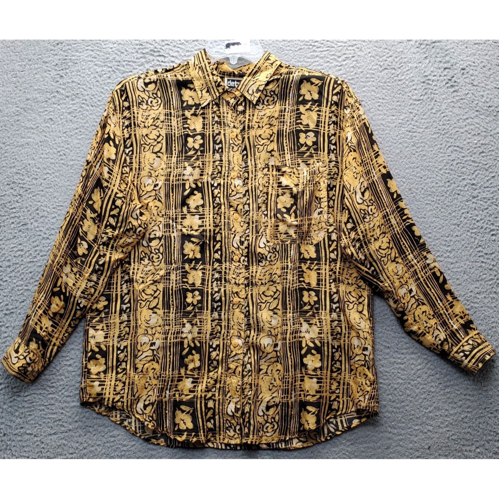 Express Express Shirt Women's Medium Multi Floral Button Down with Shoulder Pads Size M / US 6-8 / IT 42-44 - 2 Thumbnail