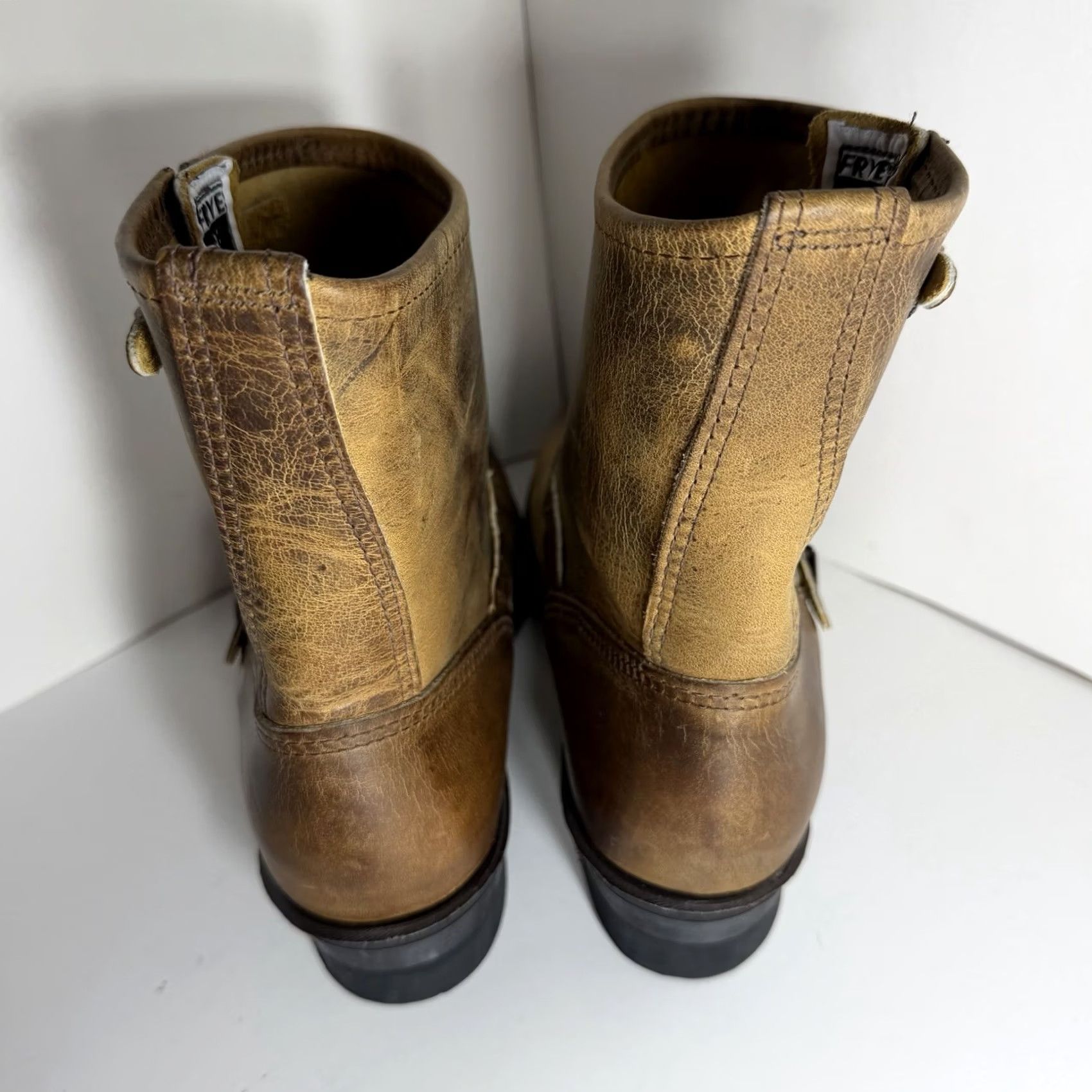 Frye Frye Engineer Boots Brown Leather Mens 11 M Buckle USA Made Size US 11 / EU 44 - 7 Thumbnail